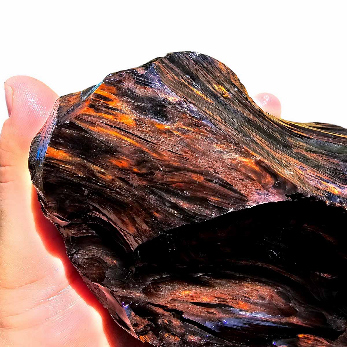 Tri-Flow Obsidian Rough Chunk from Glass Butte Oregon