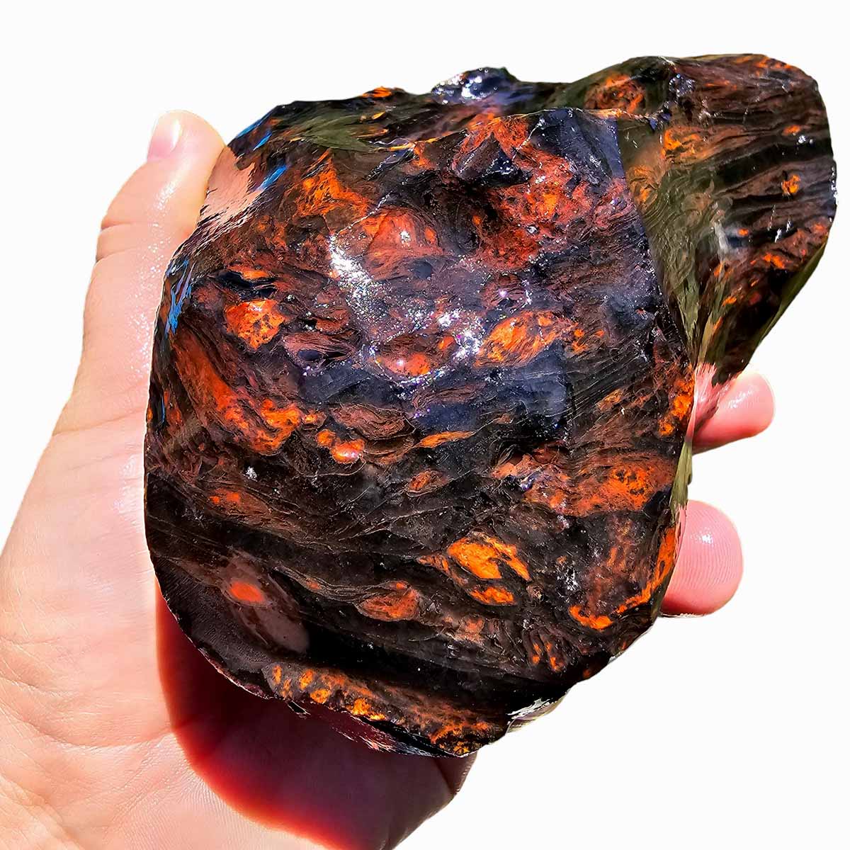 Tri-Flow Obsidian Rough Chunk from Glass Butte Oregon