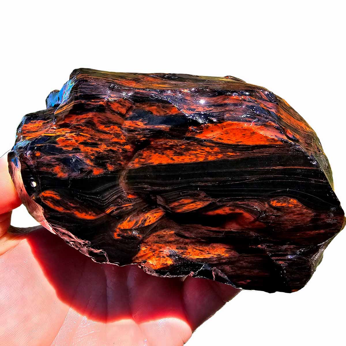 Tri-Flow Obsidian Rough Chunk from Glass Butte Oregon