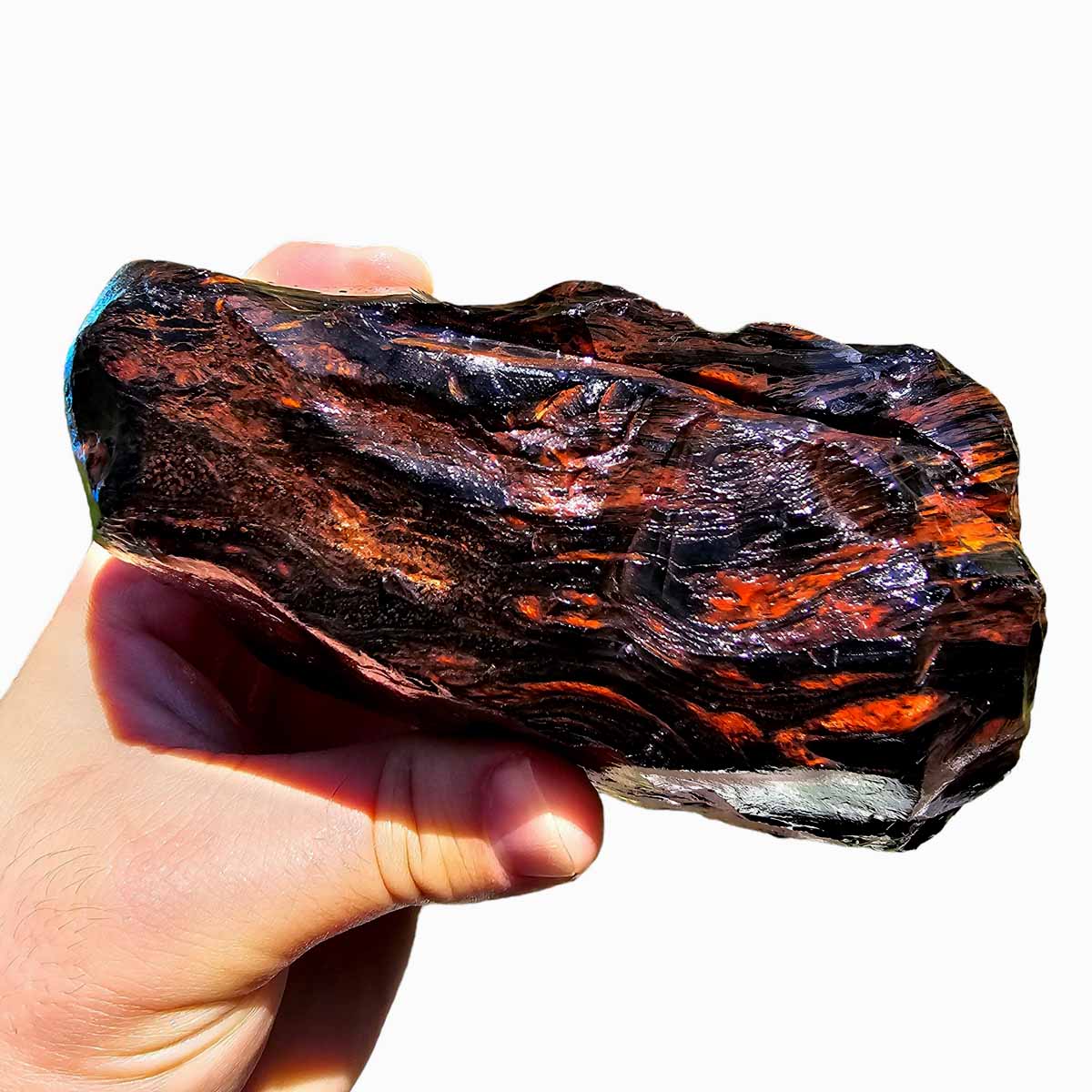 Tri-Flow Obsidian Rough Chunk from Glass Butte Oregon