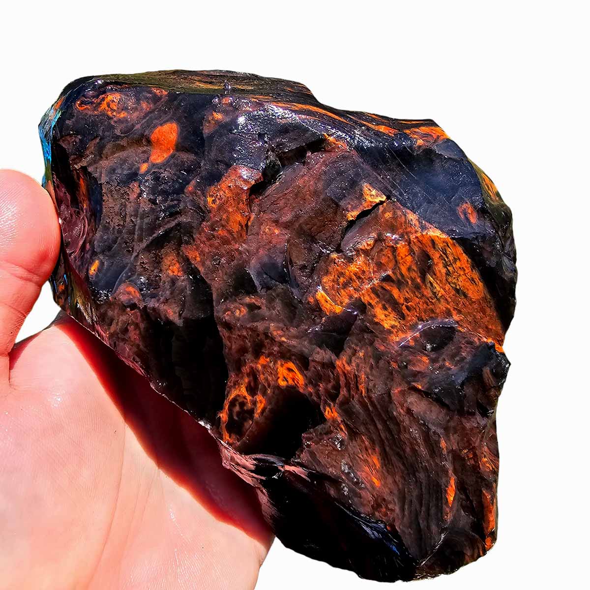 Tri-Flow Obsidian Rough Chunk from Glass Butte Oregon