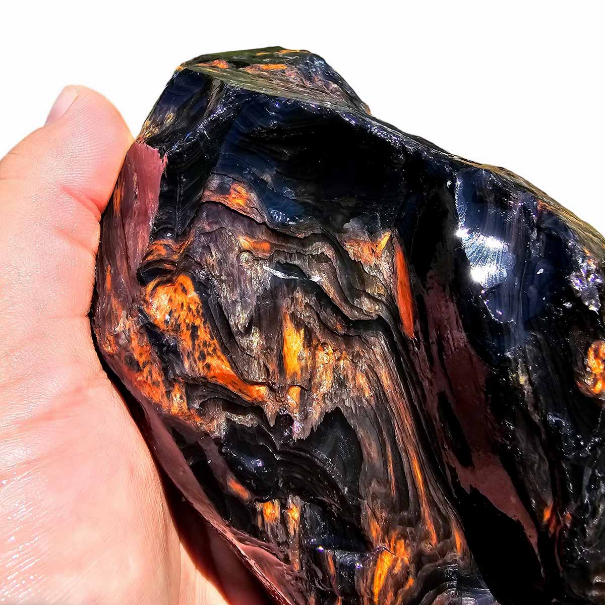 Tri-Flow Obsidian Rough Chunk from Glass Butte Oregon