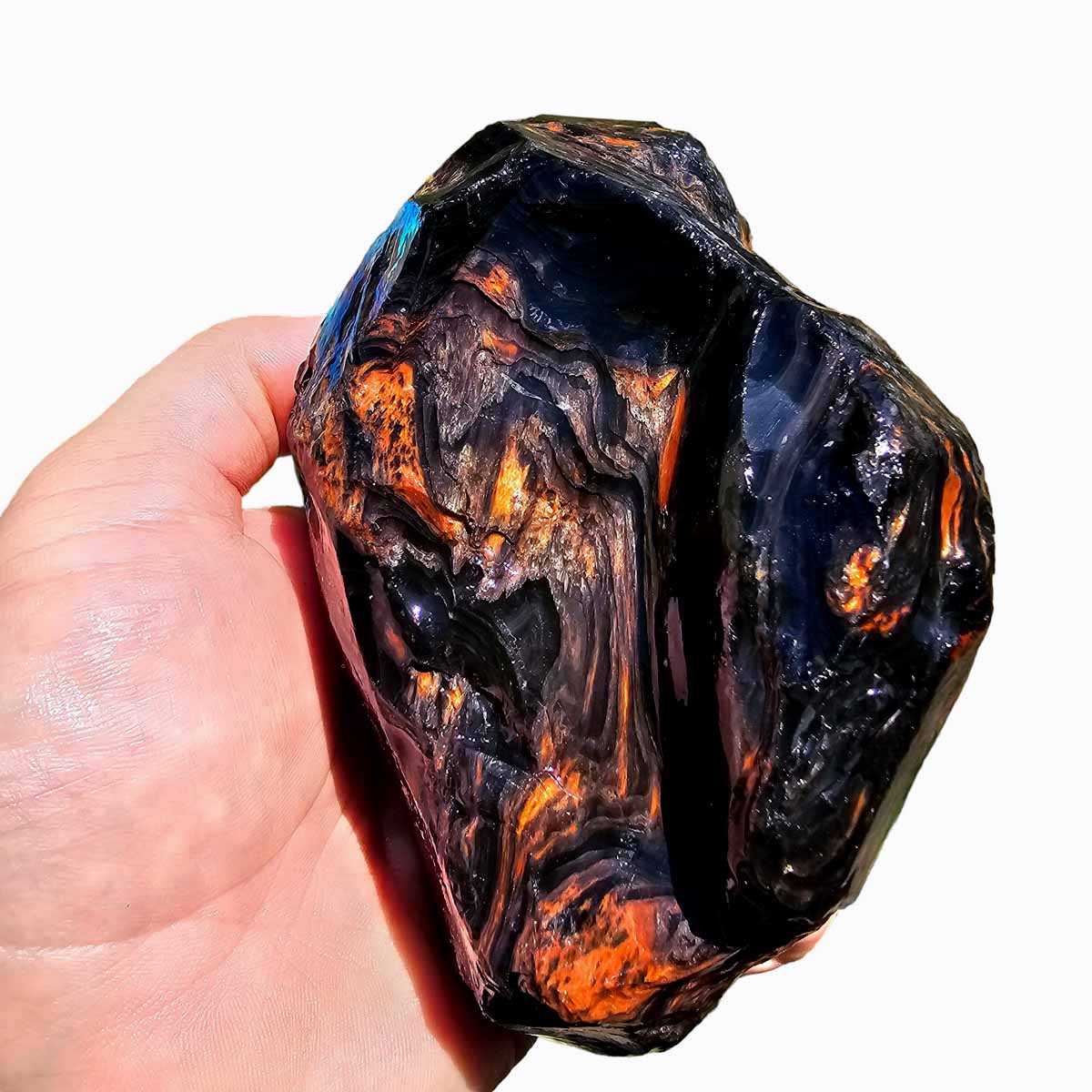 Tri-Flow Obsidian Rough Chunk from Glass Butte Oregon