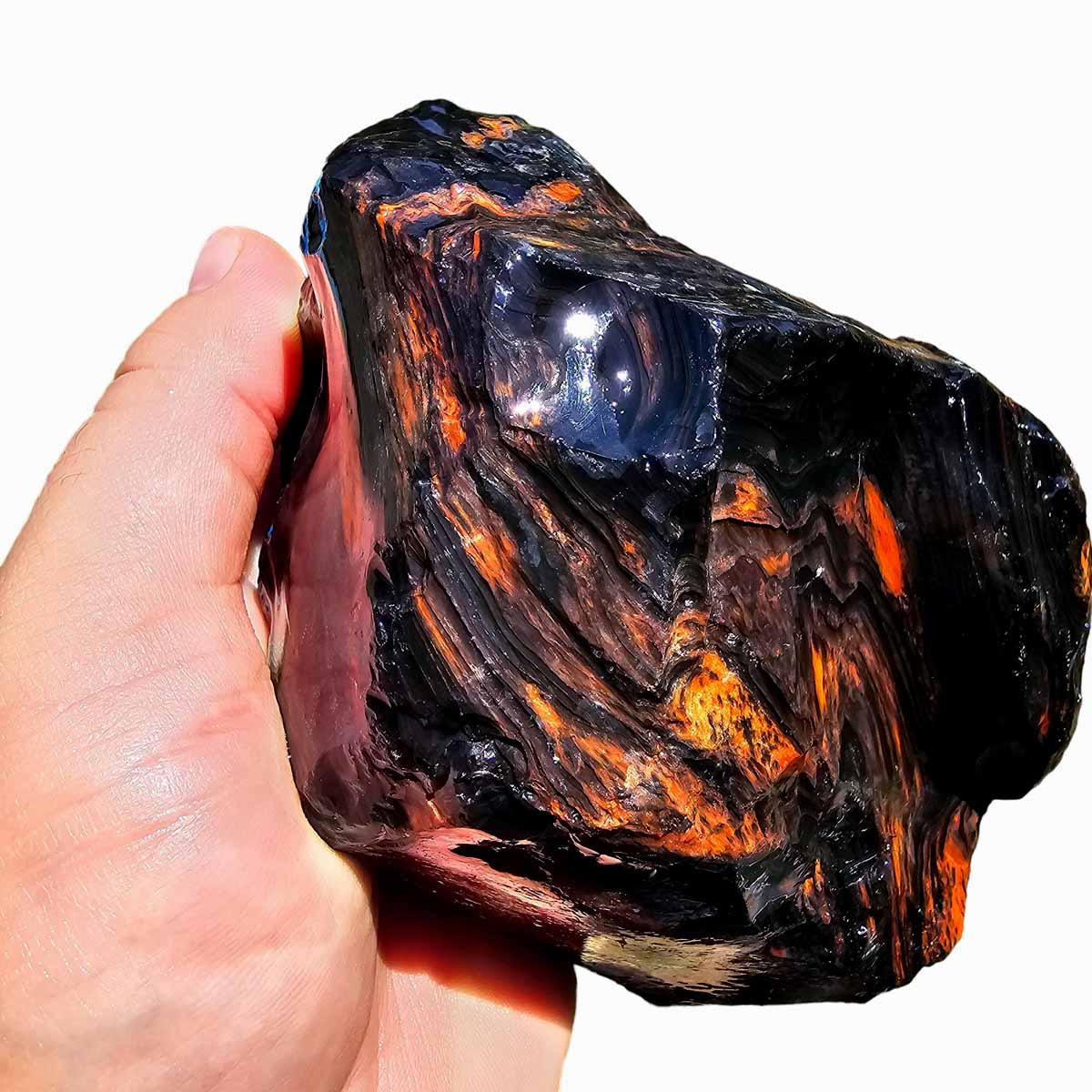 Tri-Flow Obsidian Rough Chunk from Glass Butte Oregon