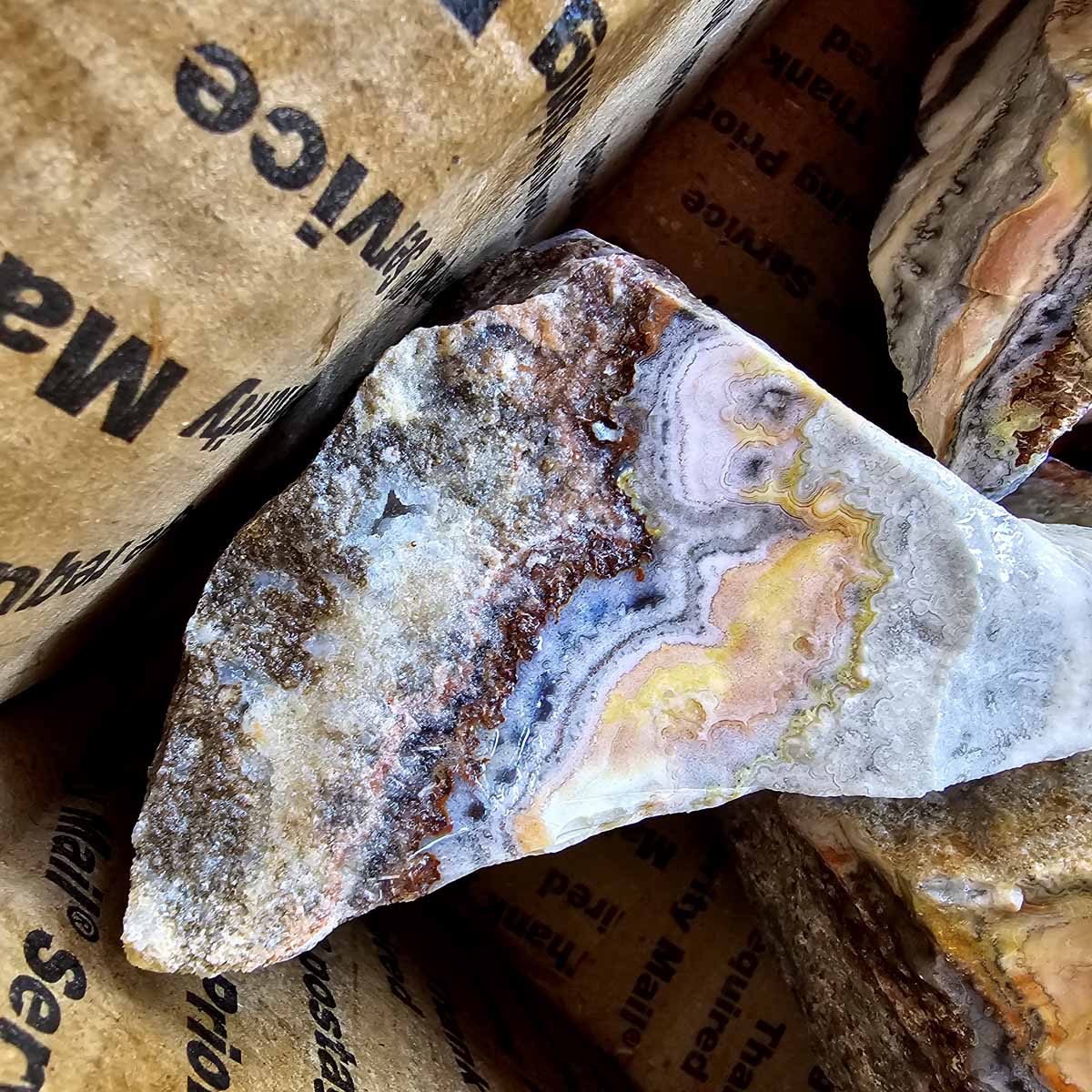 Crazy Lace Agate Lapidary Rough Flatrate