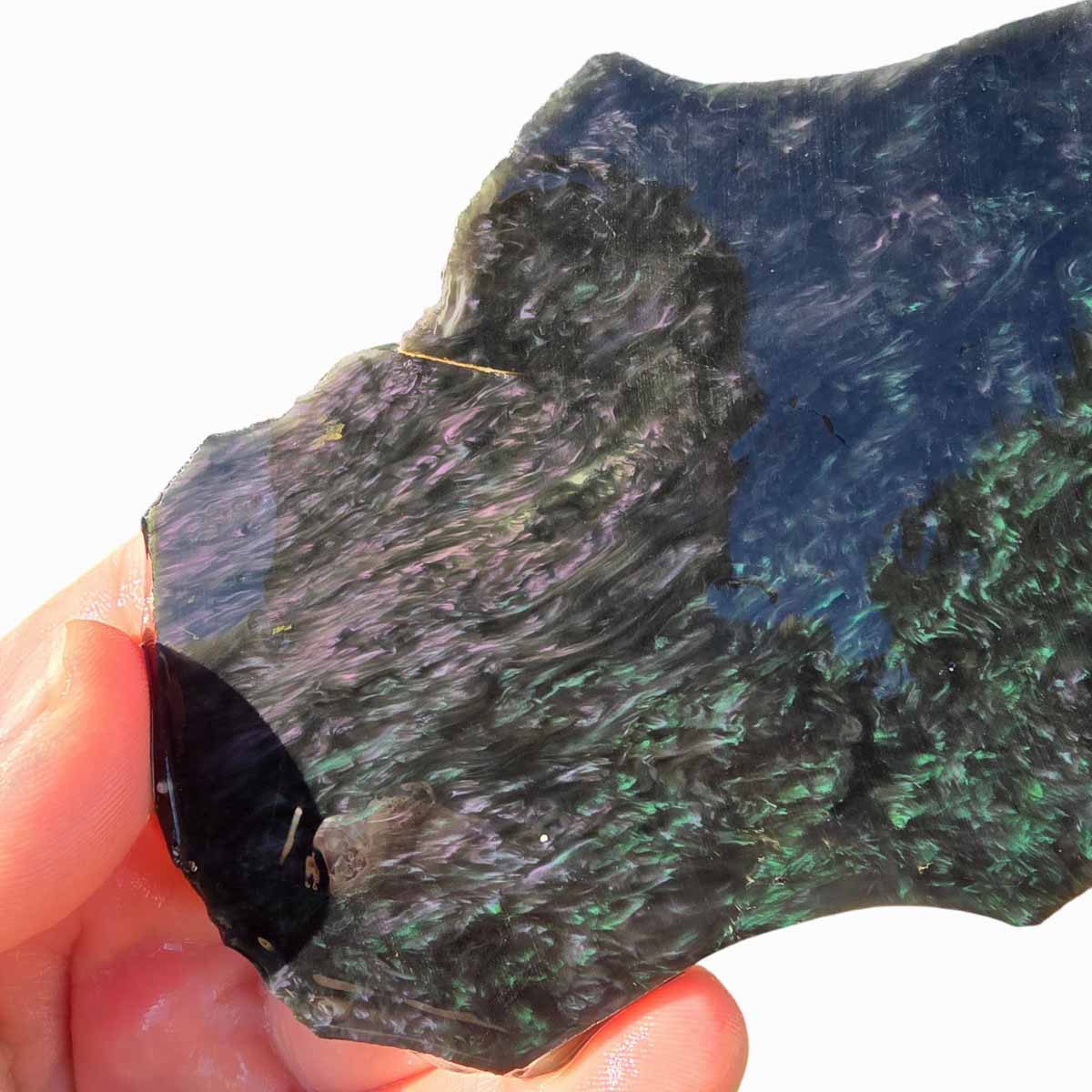 Mexican Velvet Obsidian Lapidary Stone Slab Slice Cut Rock