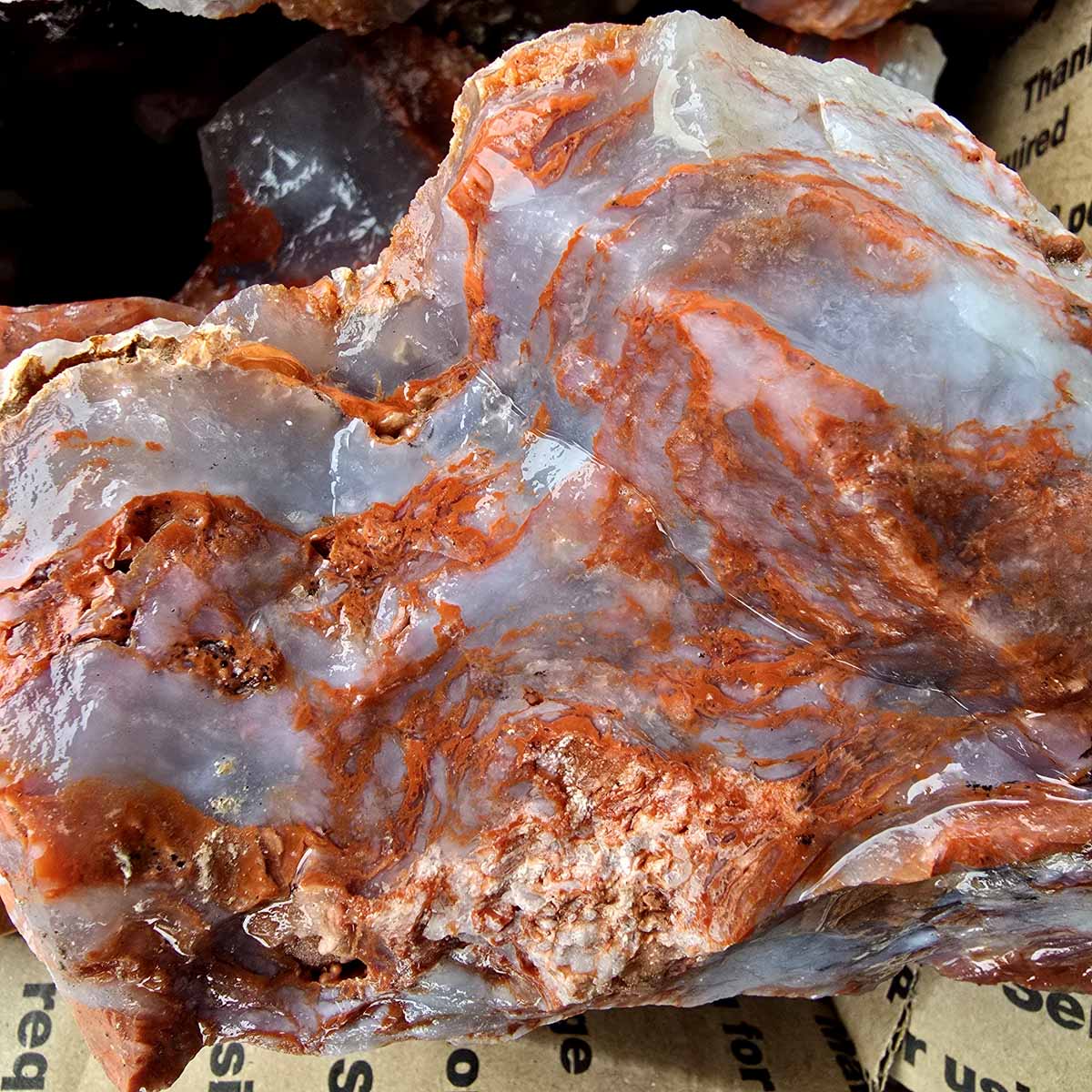 Red Velvet Agate Lapidary Rough Flatrate Slicing Stones Rock Box