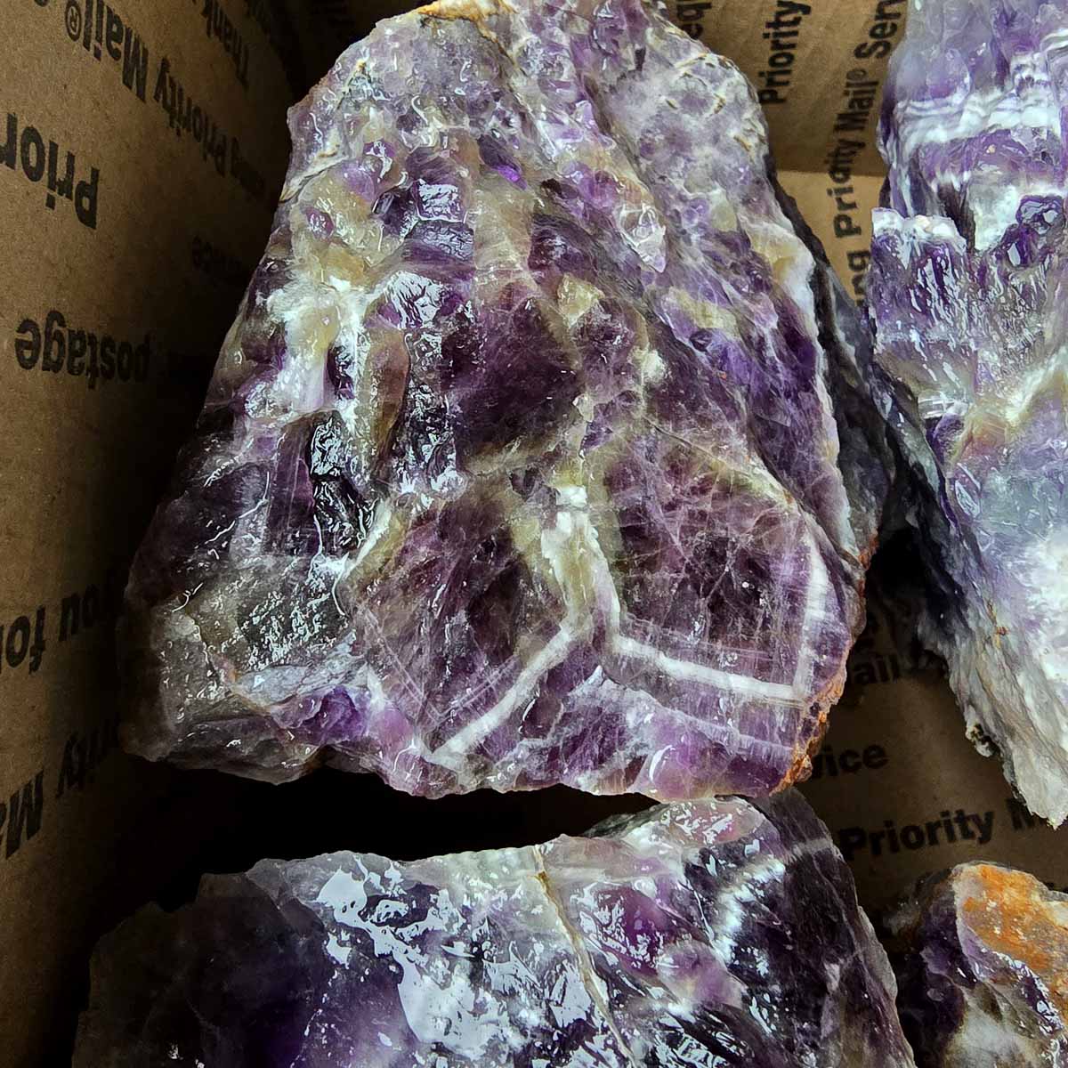 Moroccan Amethyst Lace Crystal Cutting Rough Flatrate