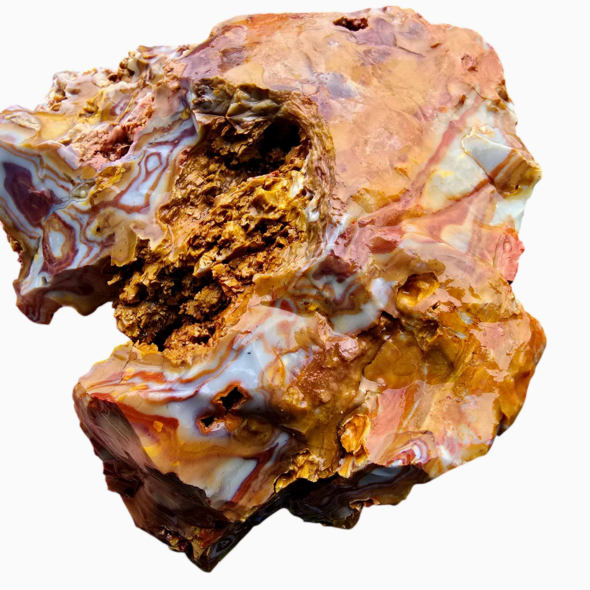 Rooster Tail Rhyolite Lapidary Cutting Rough Chunk