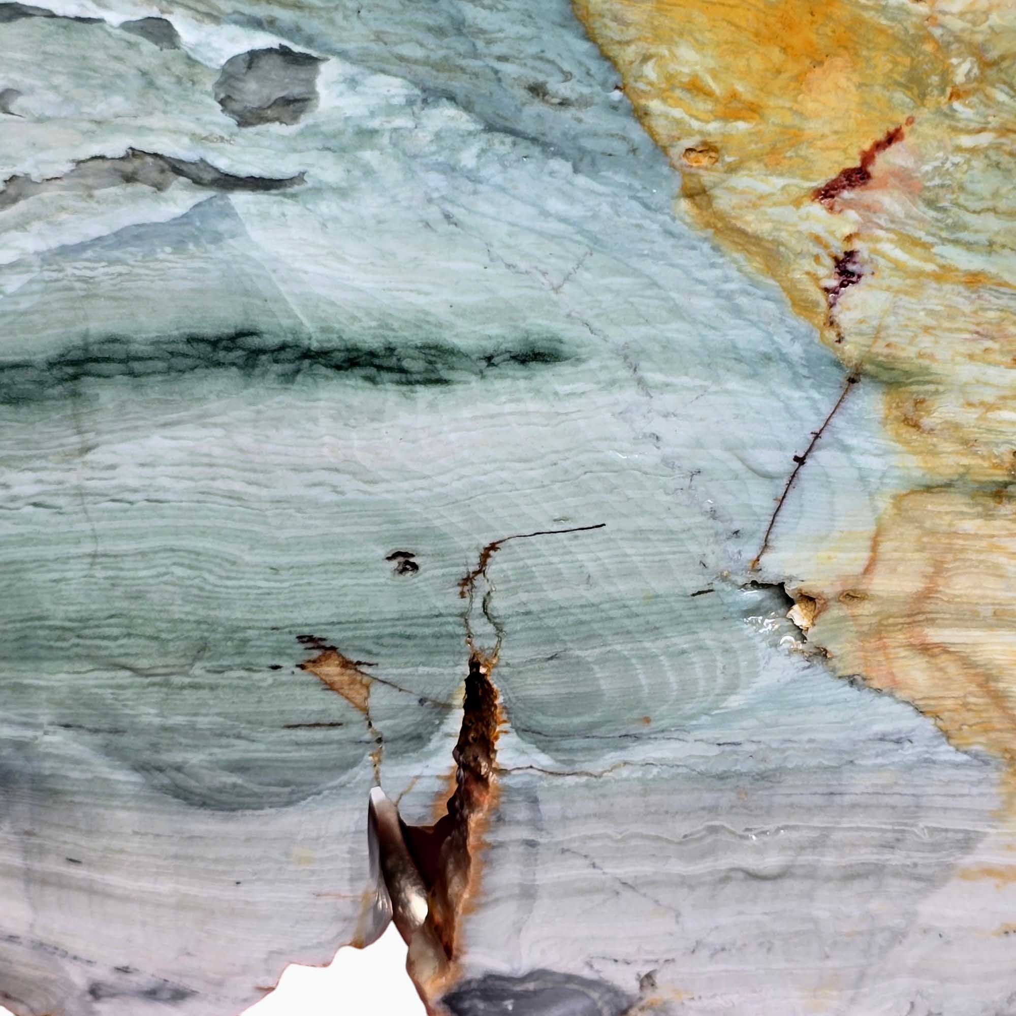 Ellipso Gary Green Larsonite Freedom Jasper Slab Lapidary Stone Slice Cut Rock