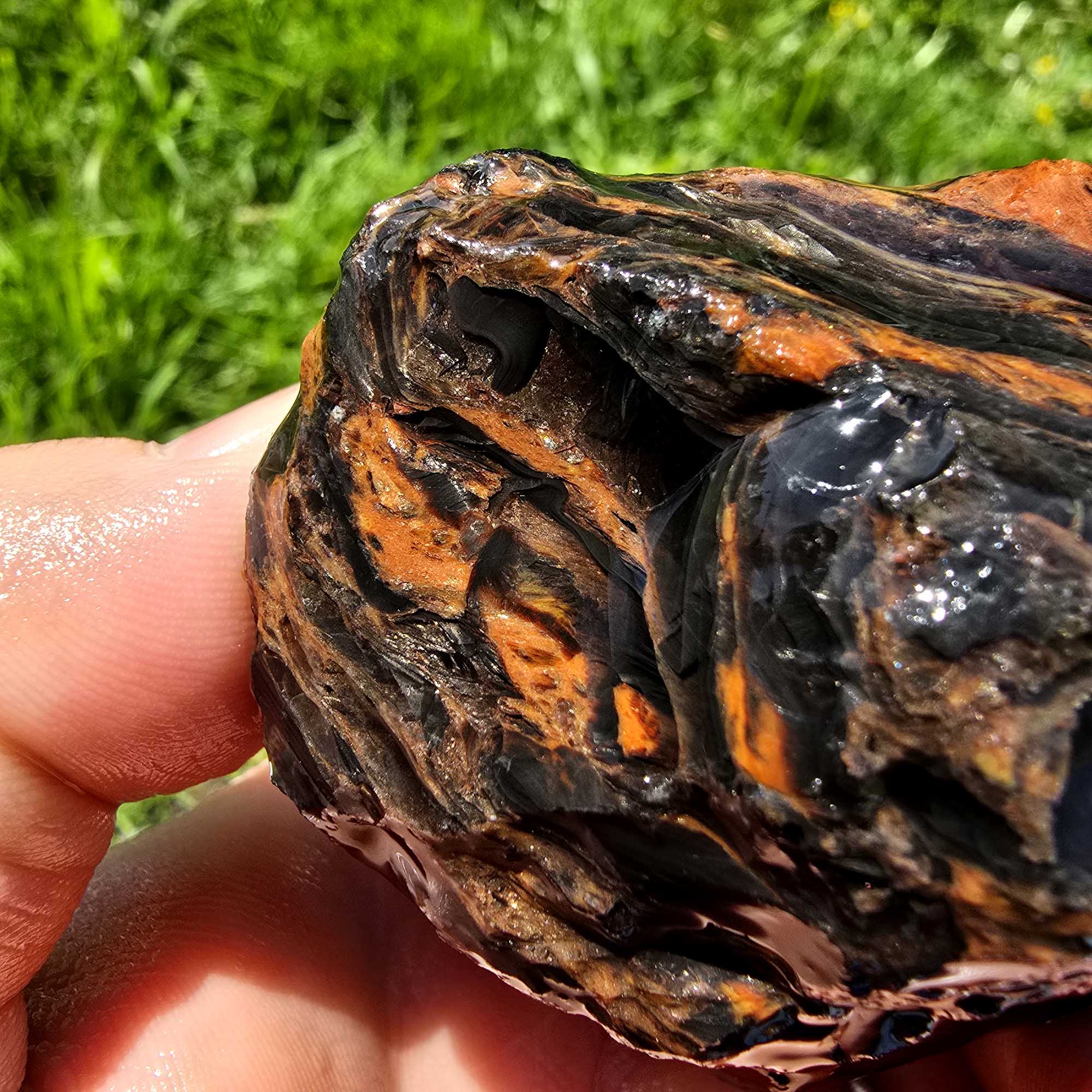 Tri-Flow Mix Old Stock Oregon Obsidian Cutting Rough Flatrate Lapidary