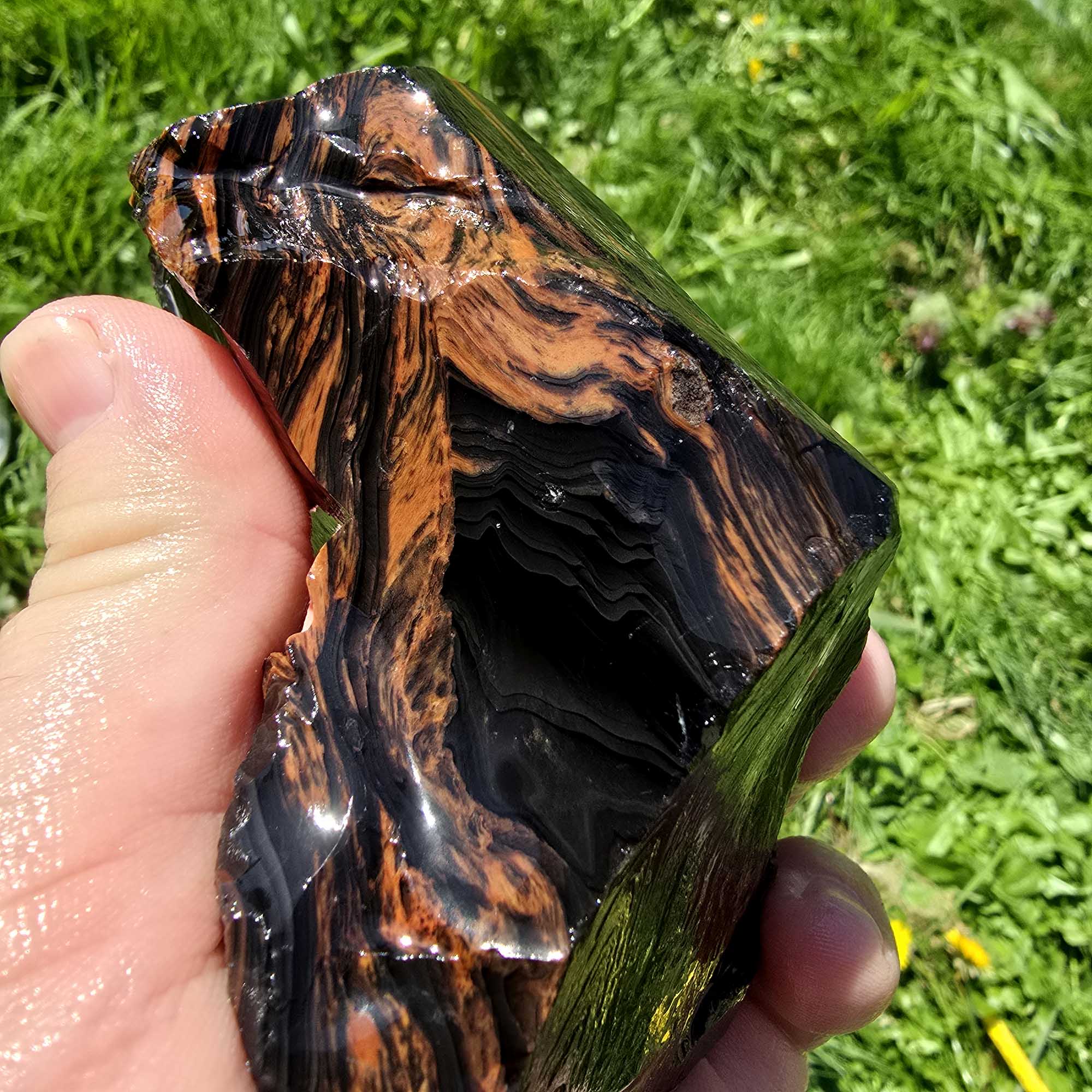 Tri-Flow Mix Old Stock Oregon Obsidian Cutting Rough Flatrate Lapidary