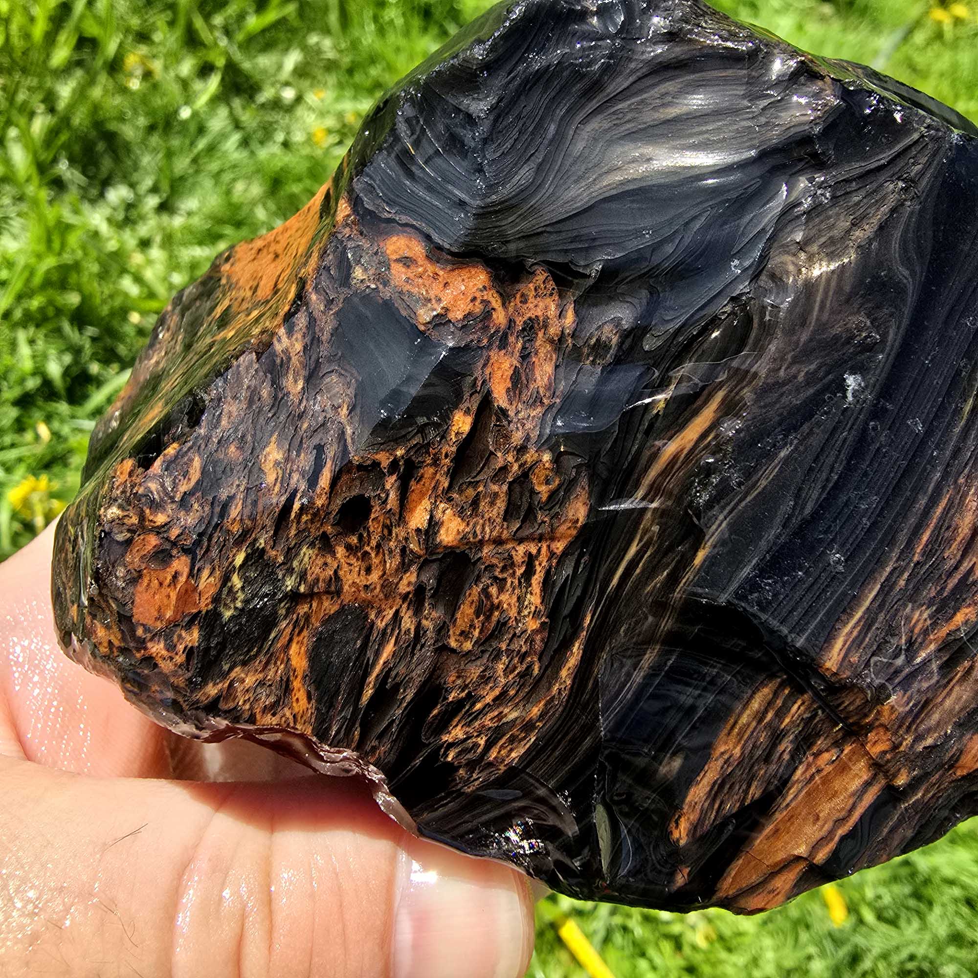 Tri-Flow Mix Old Stock Oregon Obsidian Cutting Rough Flatrate Lapidary