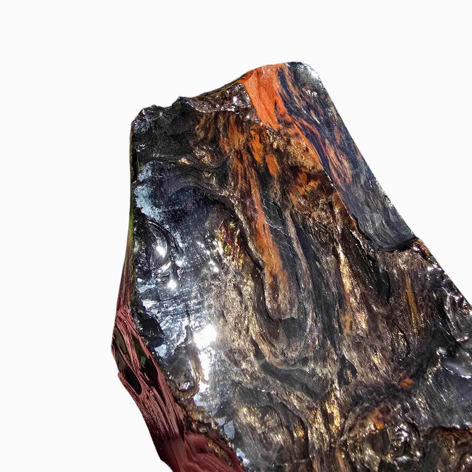 RARE Fire Glass Buttes Obsidian Rough Chunk Lapidary Stone Magnetite