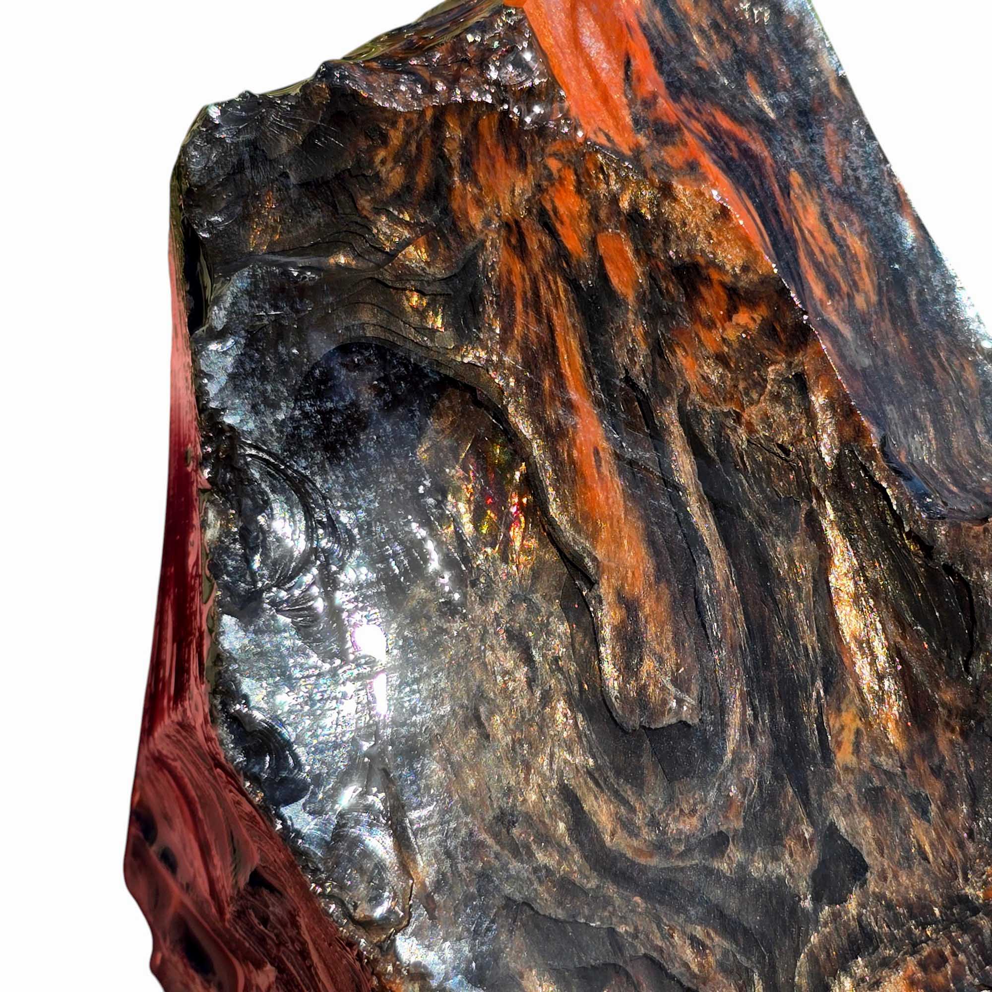 RARE Fire Glass Buttes Obsidian Rough Chunk Lapidary Stone Magnetite