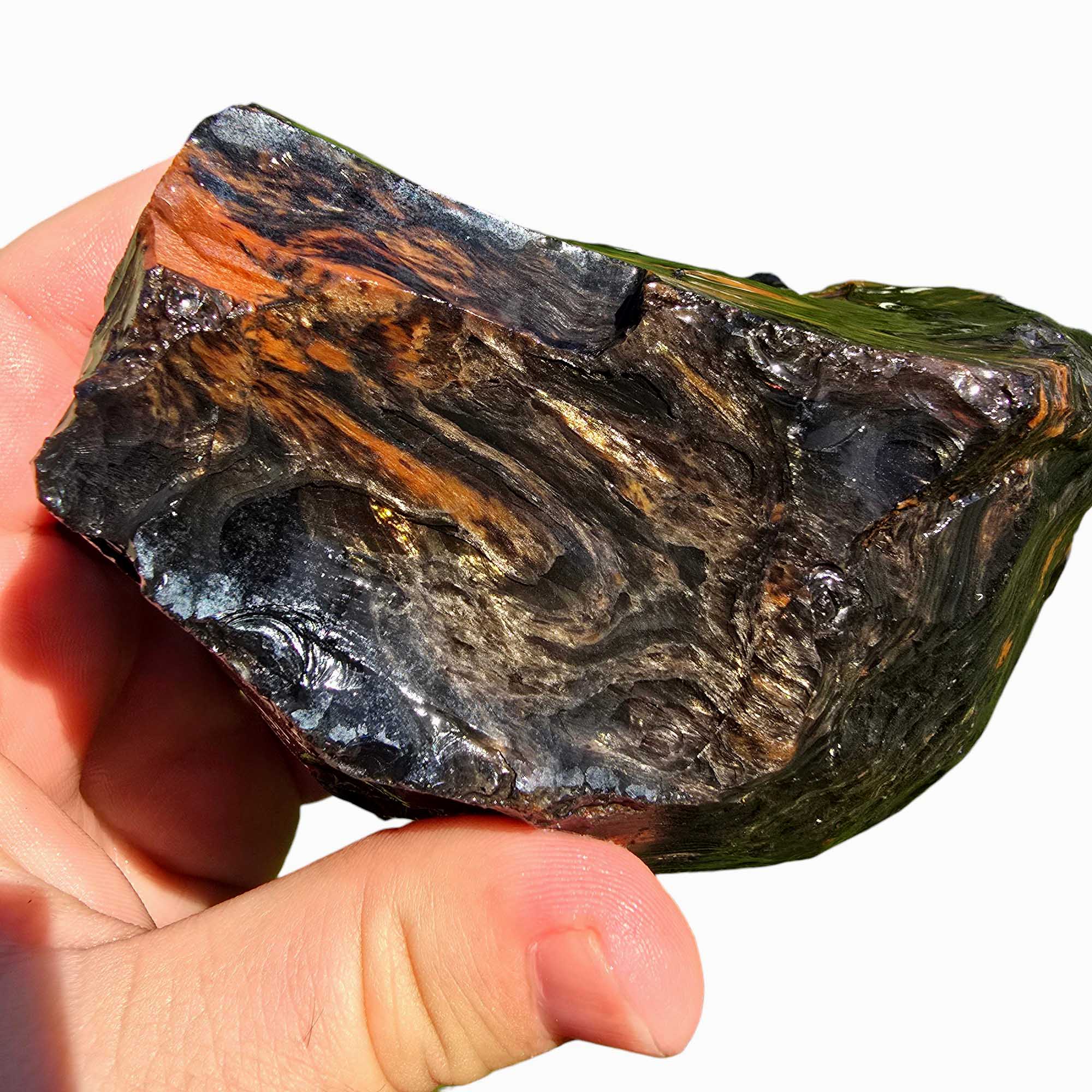 RARE Fire Glass Buttes Obsidian Rough Chunk Lapidary Stone Magnetite