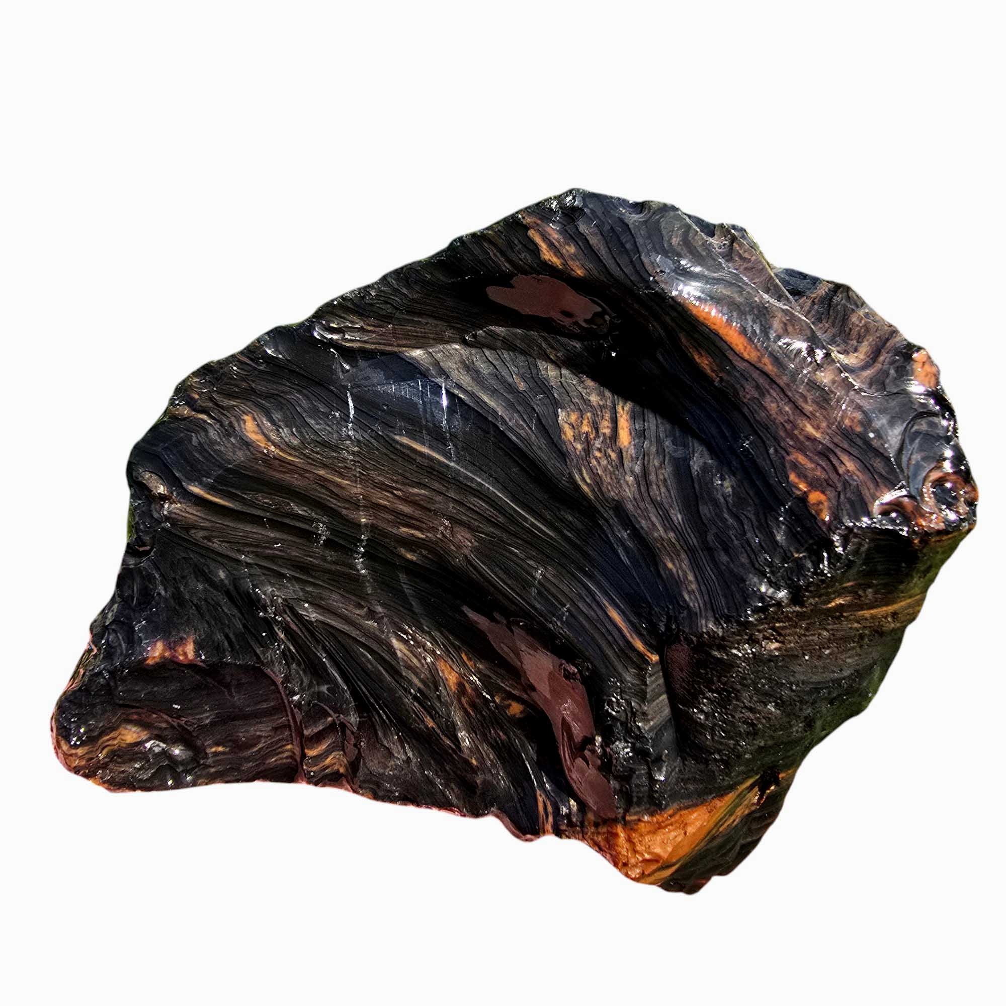 RARE Fire Glass Buttes Obsidian Rough Chunk Lapidary Stone Magnetite