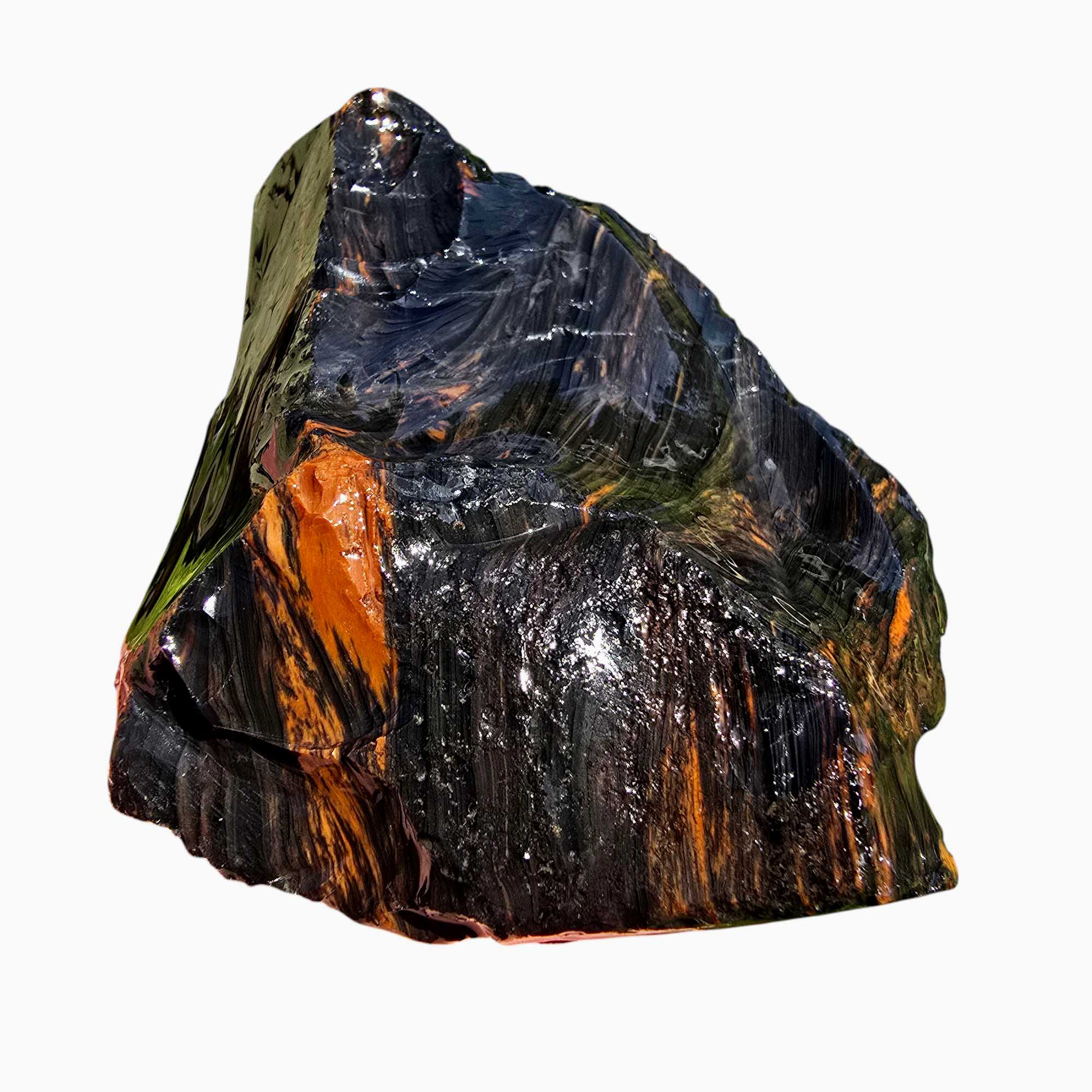 RARE Fire Glass Buttes Obsidian Rough Chunk Lapidary Stone Magnetite