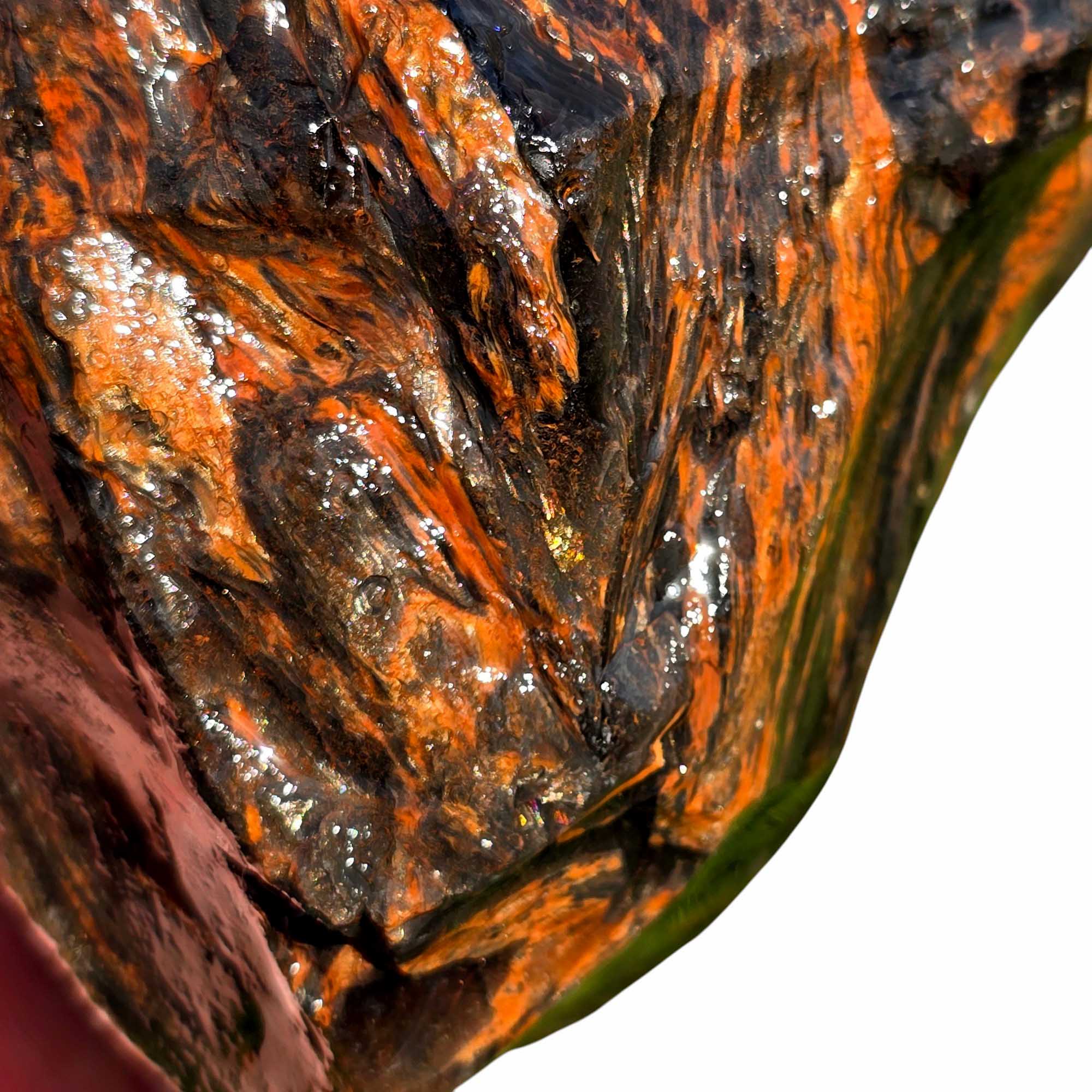 RARE Fire Glass Buttes Obsidian Rough Chunk Lapidary Stone Magnetite