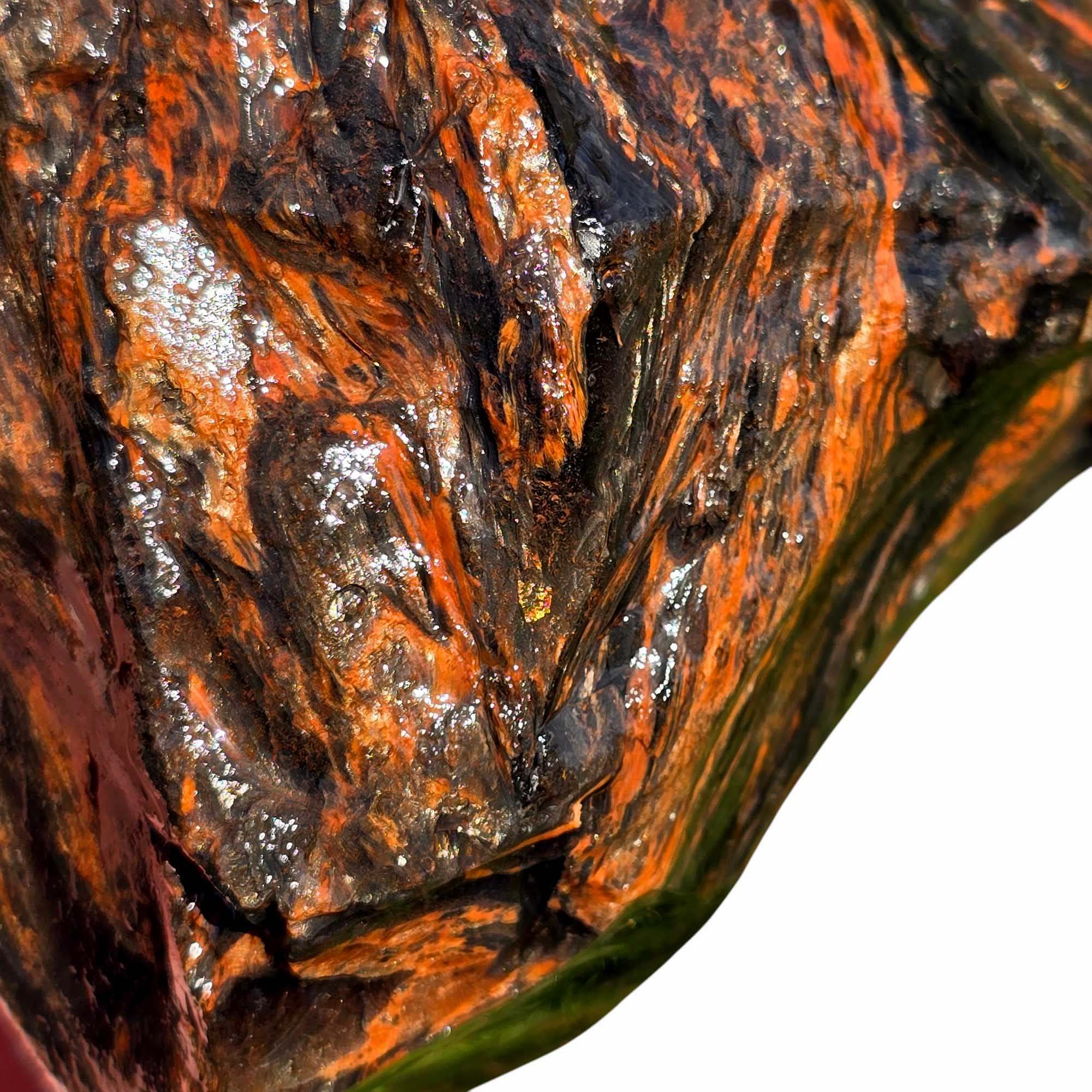 RARE Fire Glass Buttes Obsidian Rough Chunk Lapidary Stone Magnetite