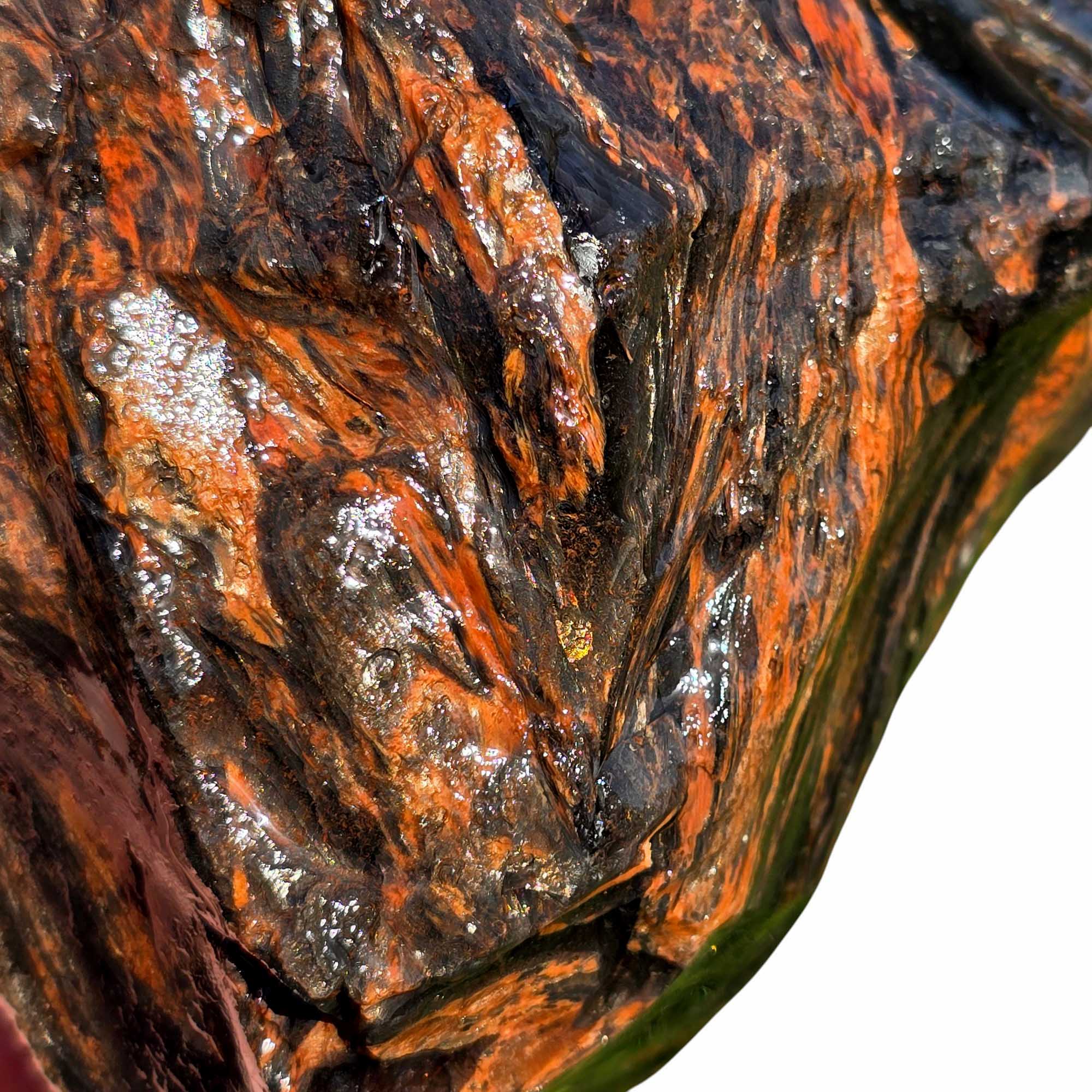 RARE Fire Glass Buttes Obsidian Rough Chunk Lapidary Stone Magnetite