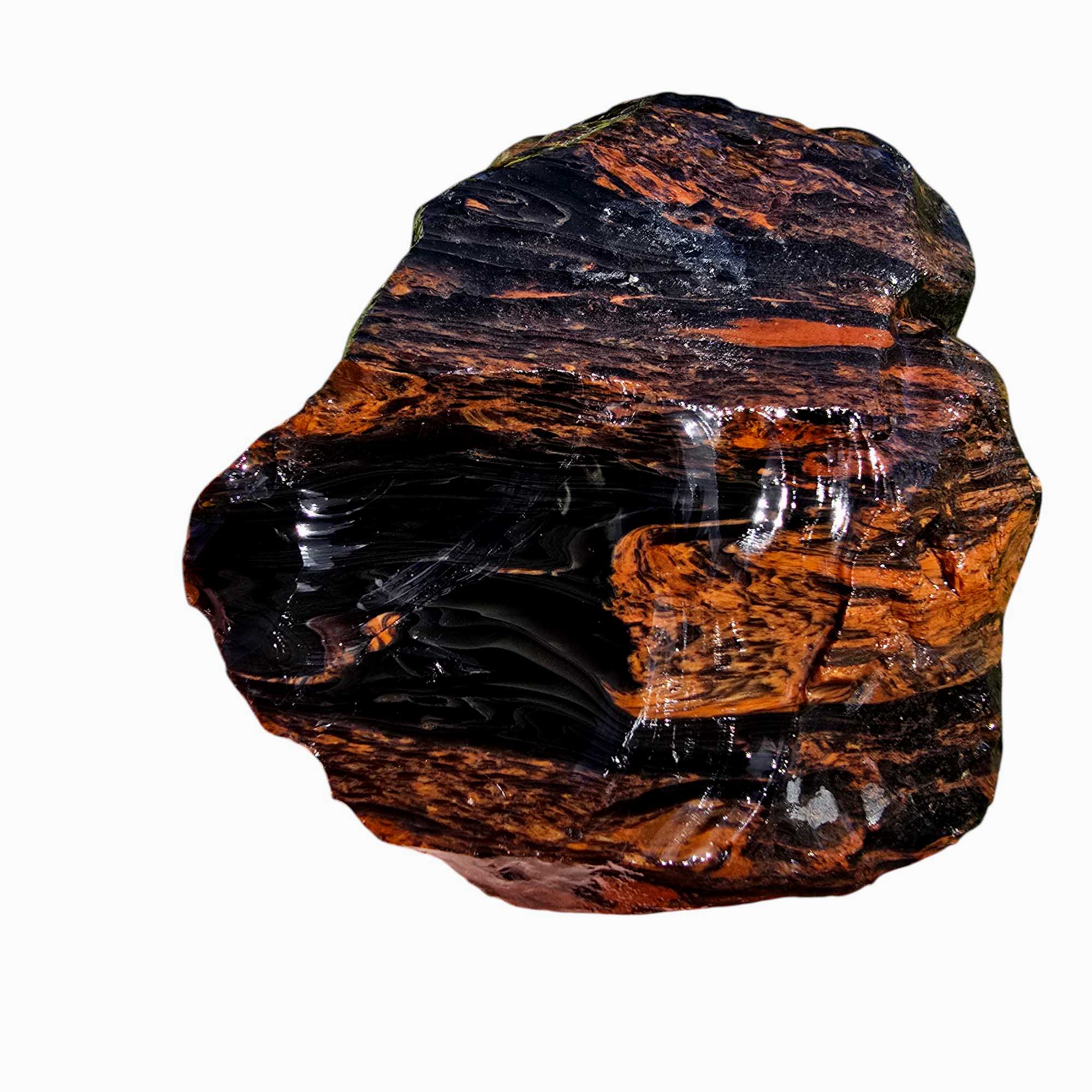 RARE Fire Glass Buttes Obsidian Rough Chunk Lapidary Stone Magnetite