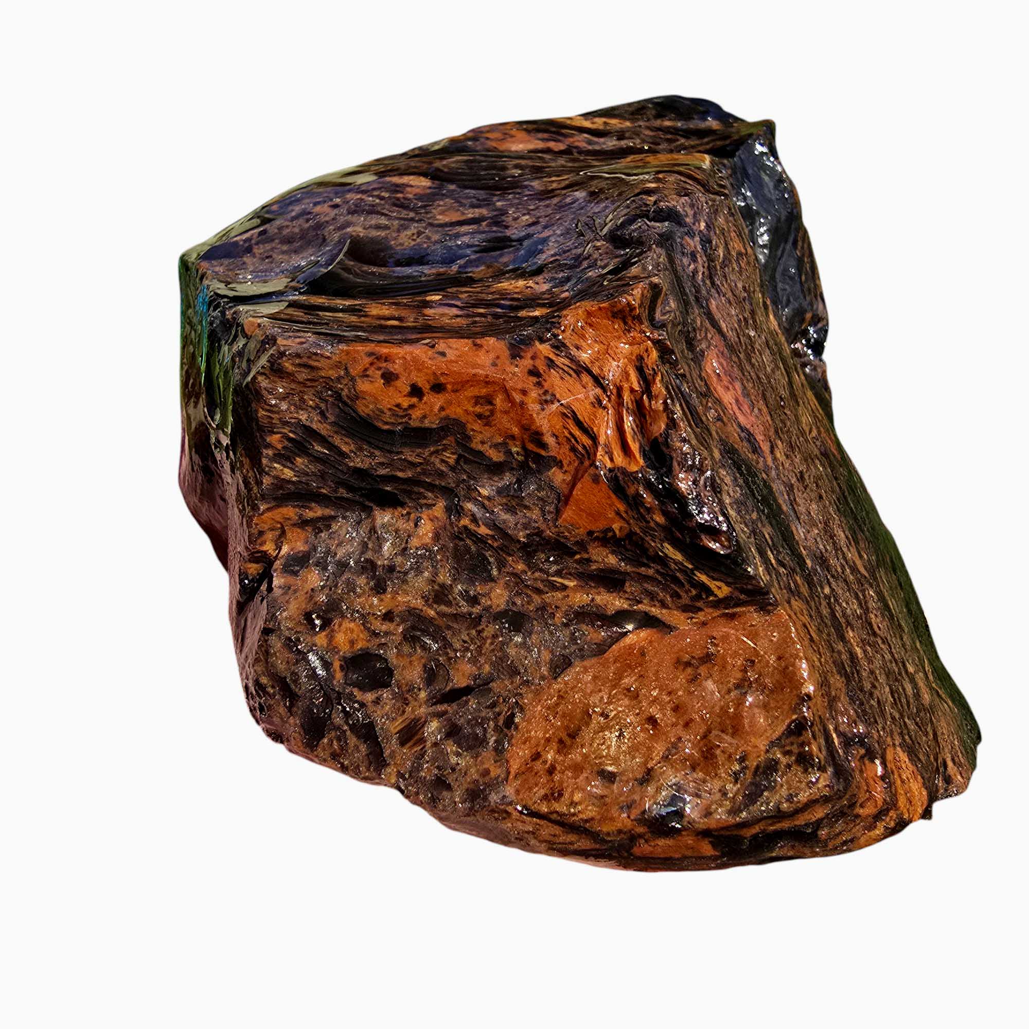 RARE Fire Glass Buttes Obsidian Rough Chunk Lapidary Stone Magnetite