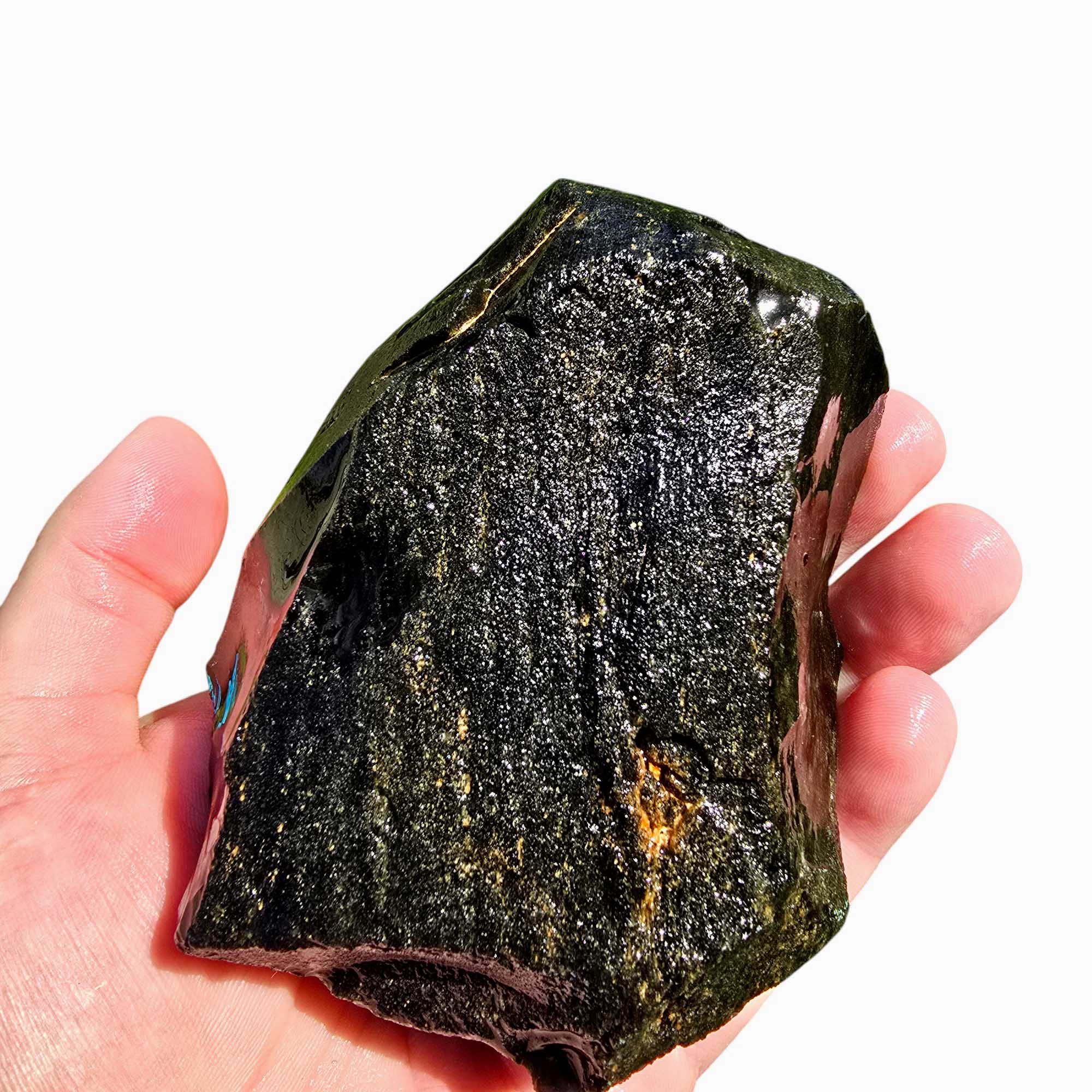 Mexican Gold Sheen Obsidian Lapidary Cutter Rough Chunk