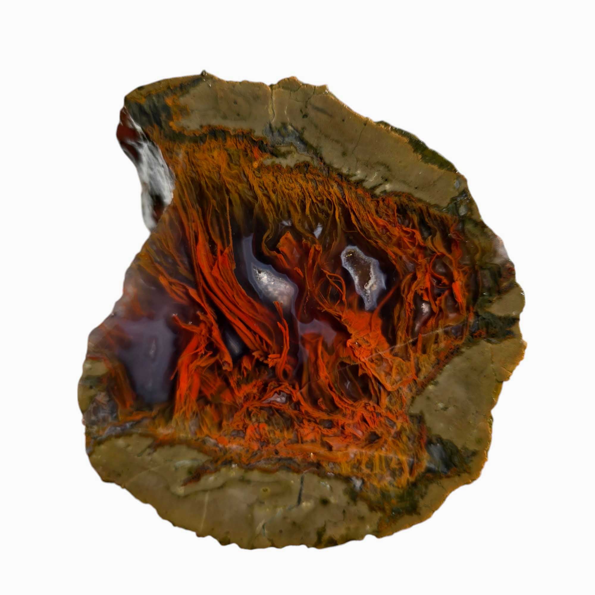 Priday Moss Bed Egg Rough Chunk Lapidary Stone Cut Face