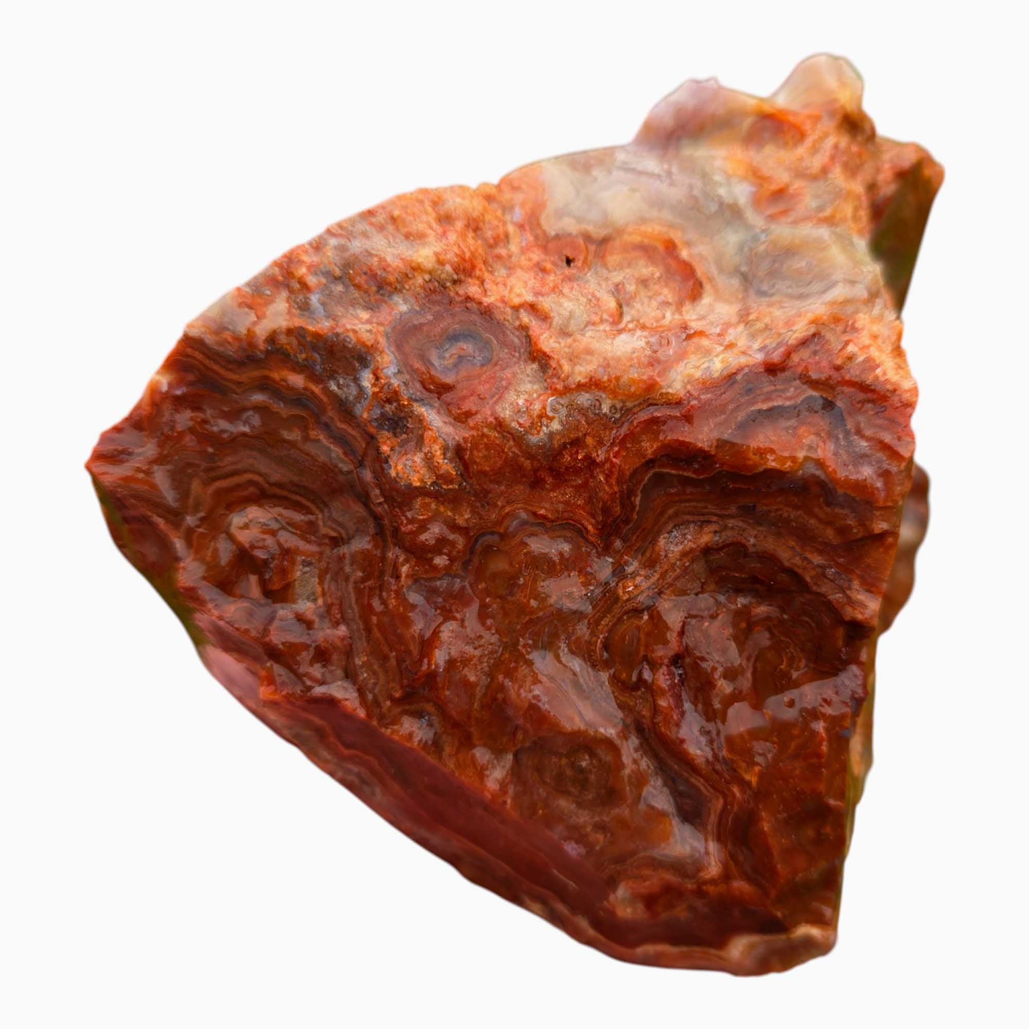 Fire Horizon Lace Agate Lapidary Cutting Rough Chunk Stone Cut Face