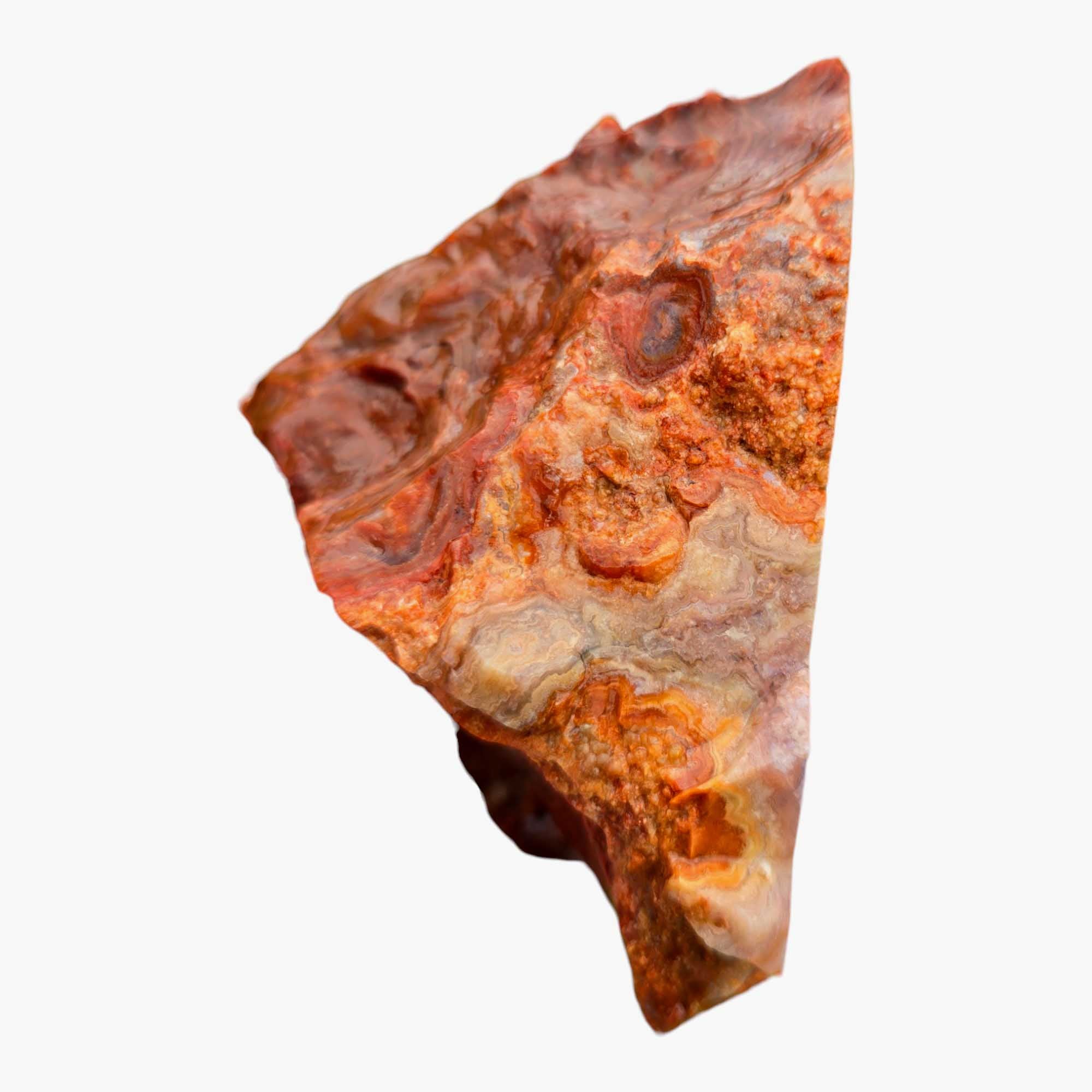 Fire Horizon Lace Agate Lapidary Cutting Rough Chunk Stone Cut Face