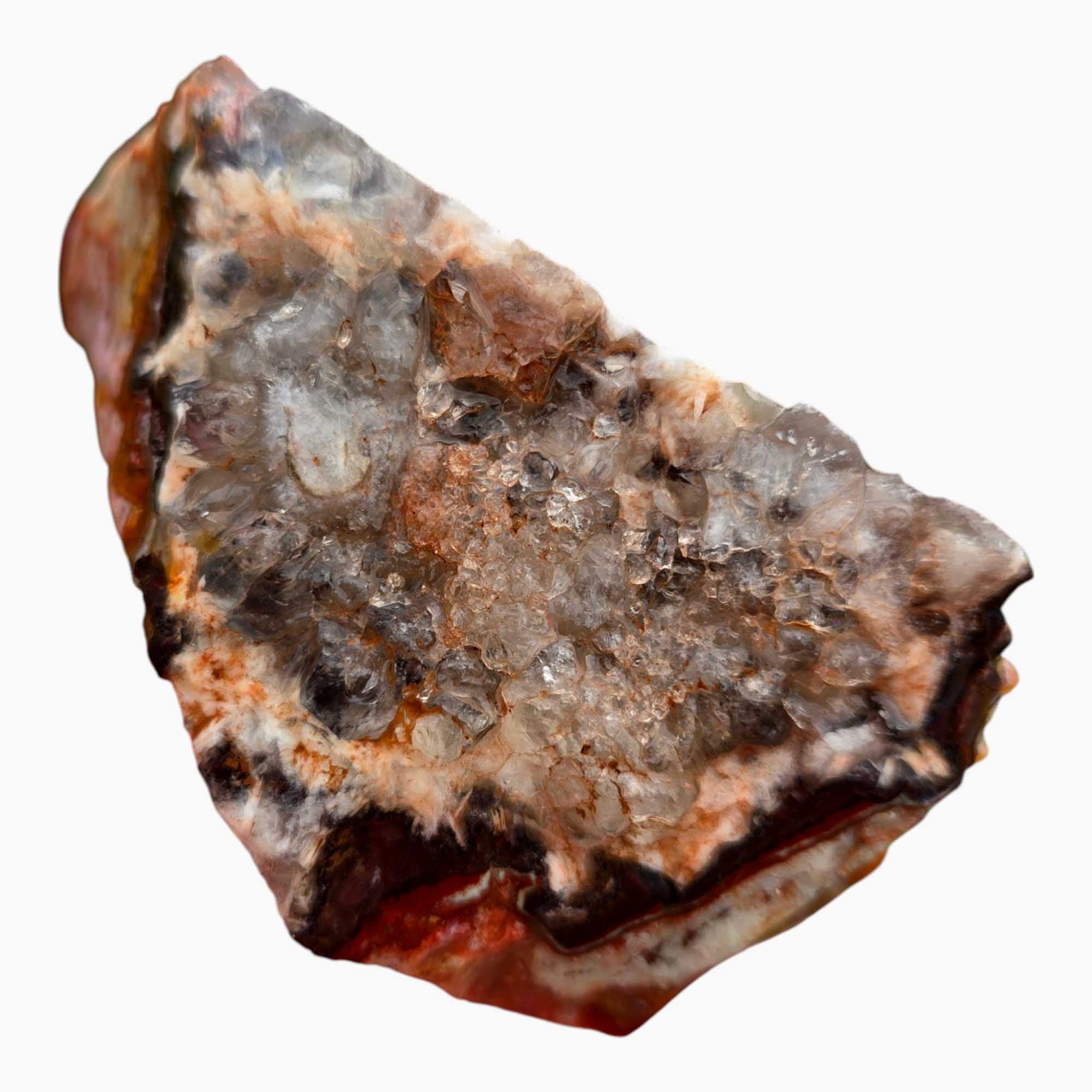 Flor de Durazno Flower of Peach Lace Agate Lapidary Cutting Rough Chunk Stone Cut Face
