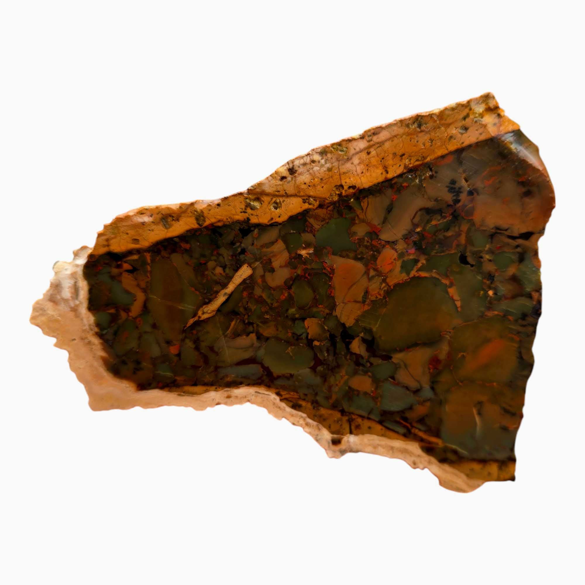 Rare Whisky Creek Brecciated Jasper Lapidary Cutting Rough Chunk Stone Cut Face