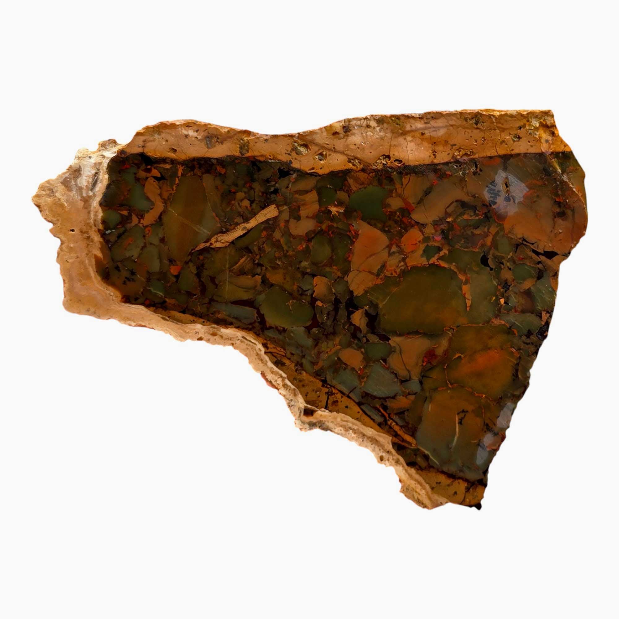 Rare Whisky Creek Brecciated Jasper Lapidary Cutting Rough Chunk Stone Cut Face
