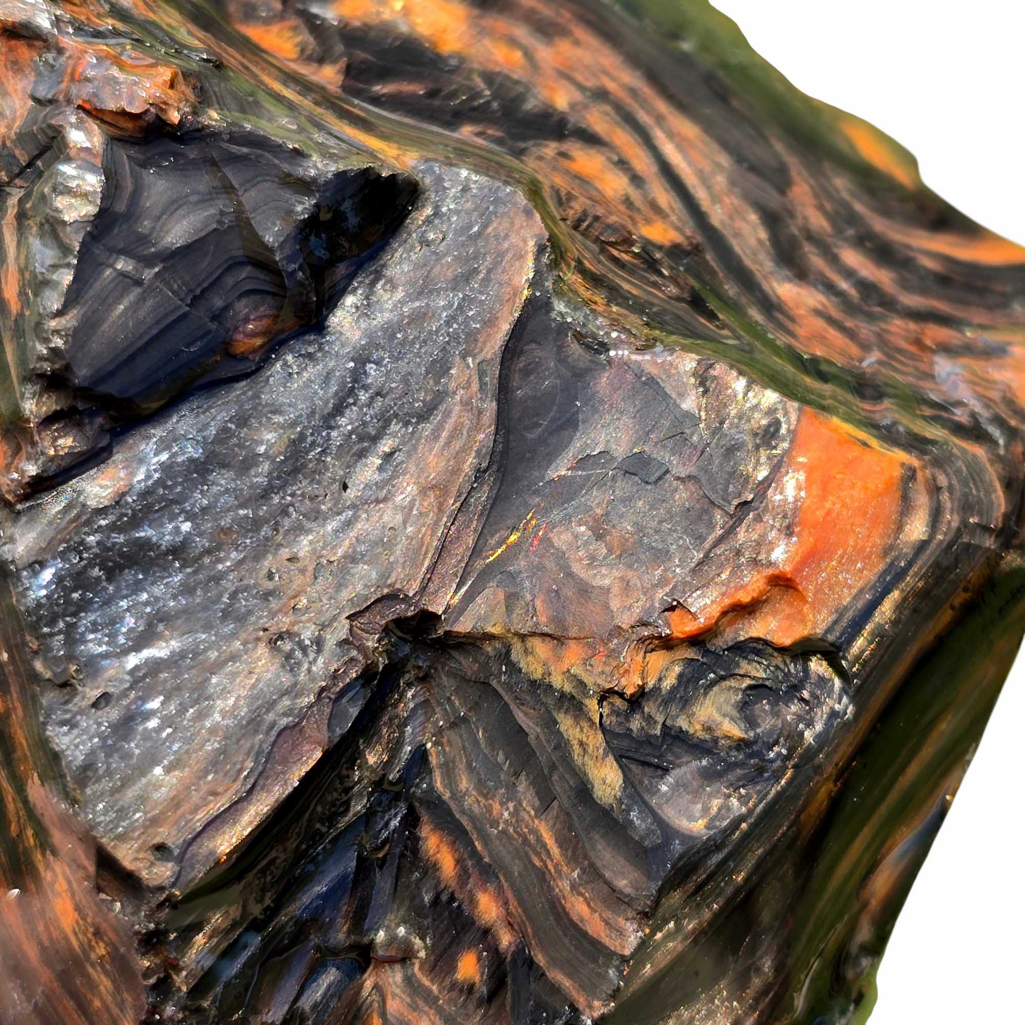 RARE Fire Glass Buttes Obsidian Rough Chunk Lapidary Stone Magnetite