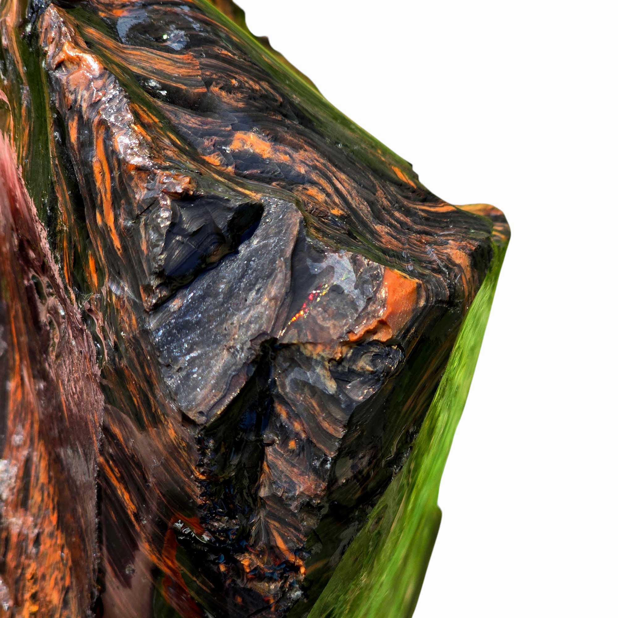 RARE Fire Glass Buttes Obsidian Rough Chunk Lapidary Stone Magnetite