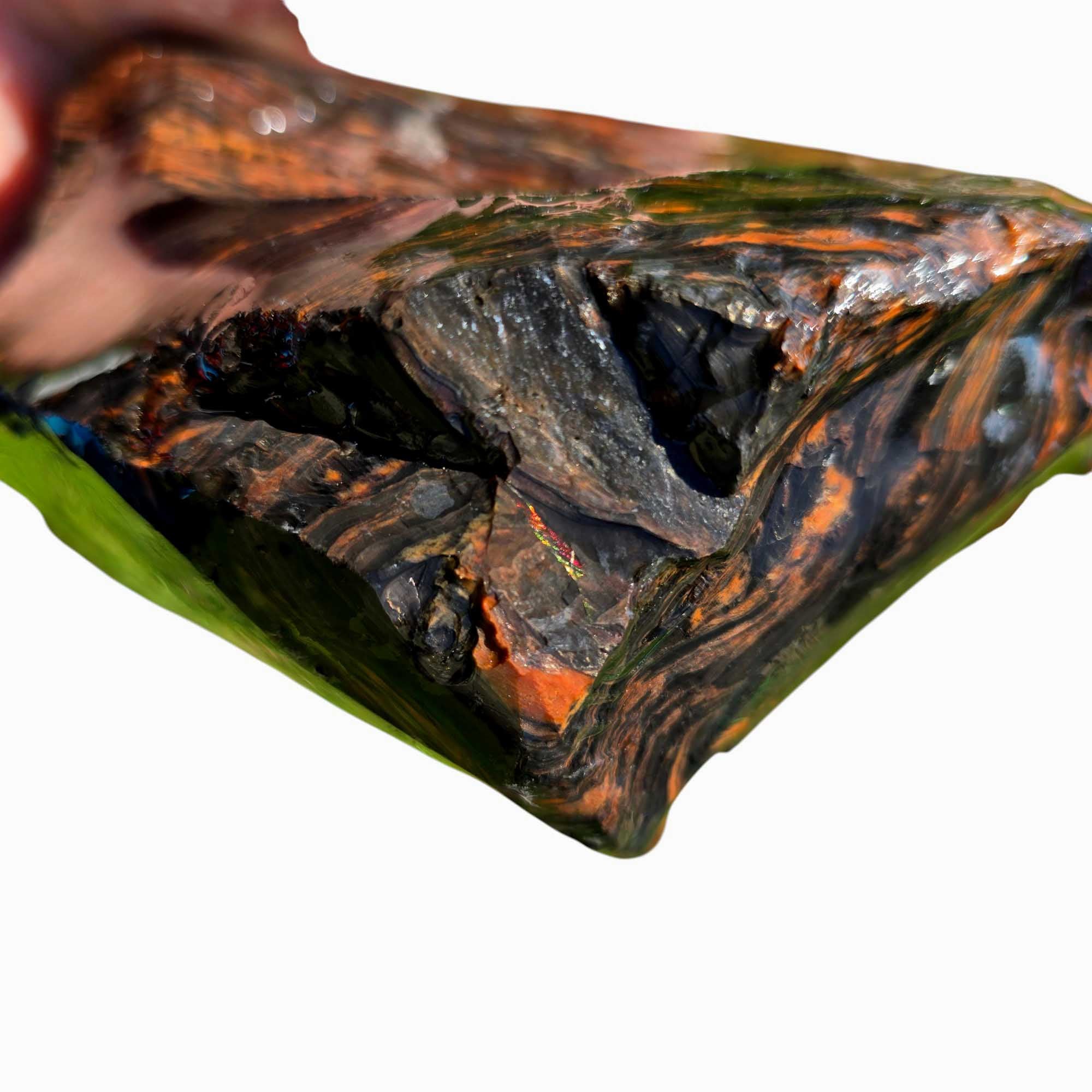 RARE Fire Glass Buttes Obsidian Rough Chunk Lapidary Stone Magnetite
