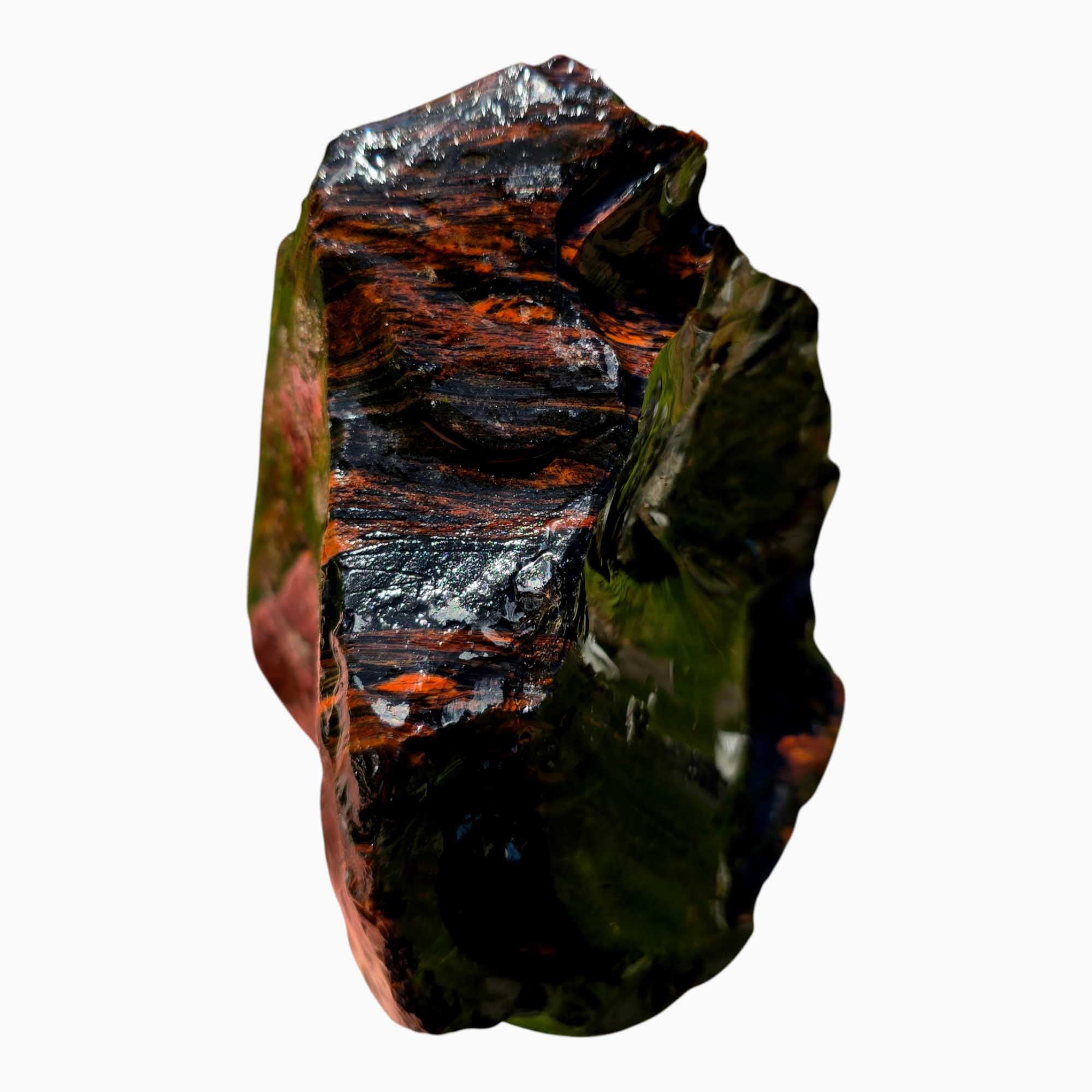 RARE Fire Glass Buttes Obsidian Rough Chunk Lapidary Stone Magnetite