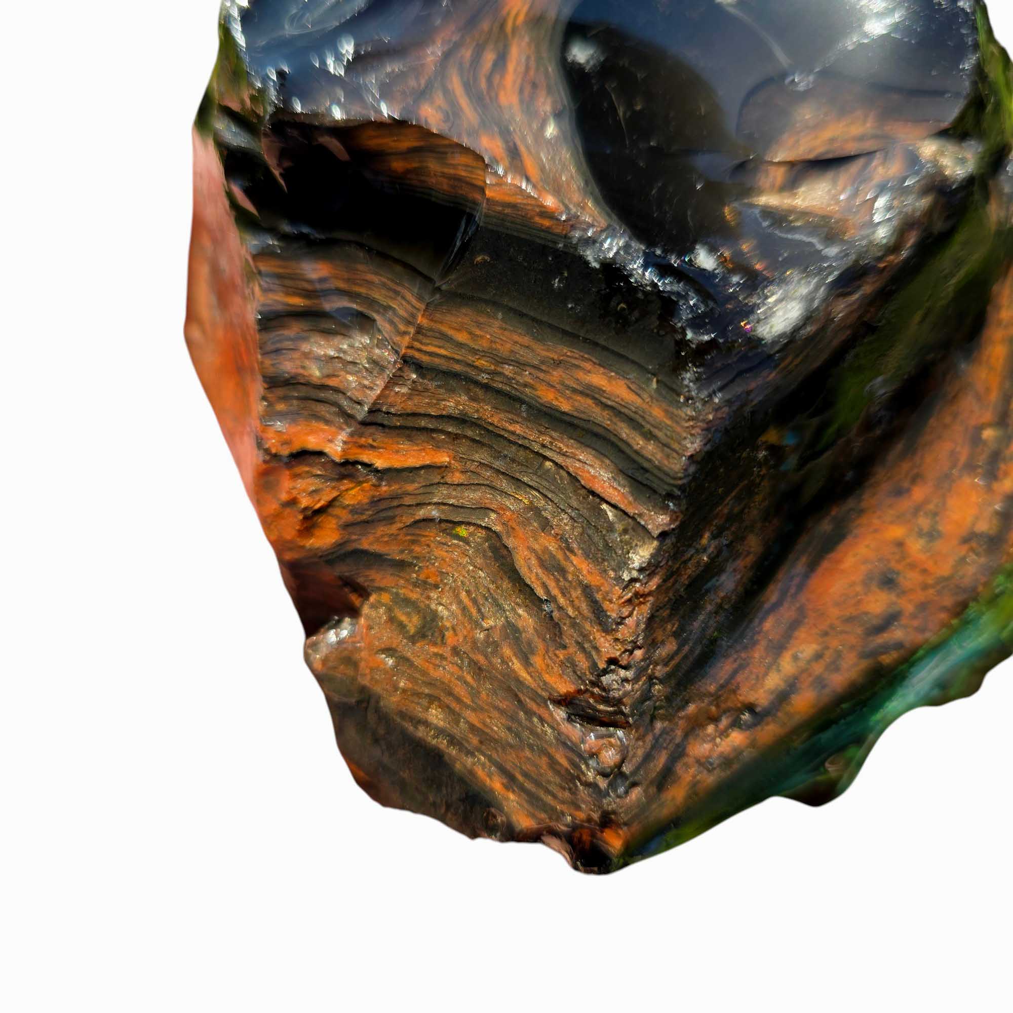 RARE Fire Glass Buttes Obsidian Rough Chunk Lapidary Stone Magnetite