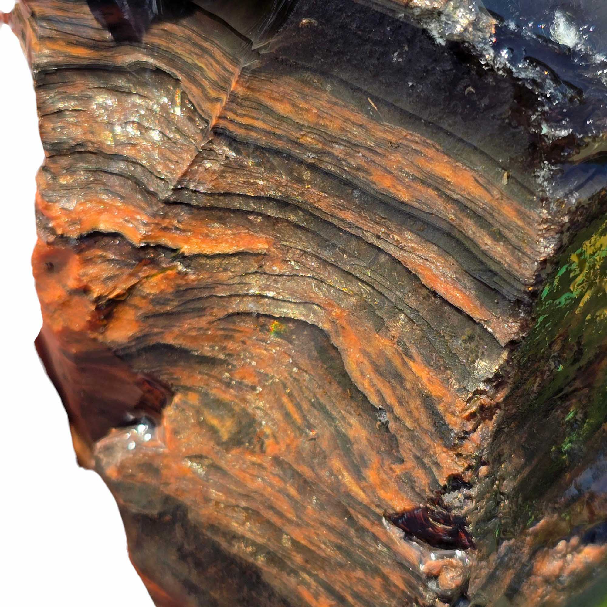 RARE Fire Glass Buttes Obsidian Rough Chunk Lapidary Stone Magnetite