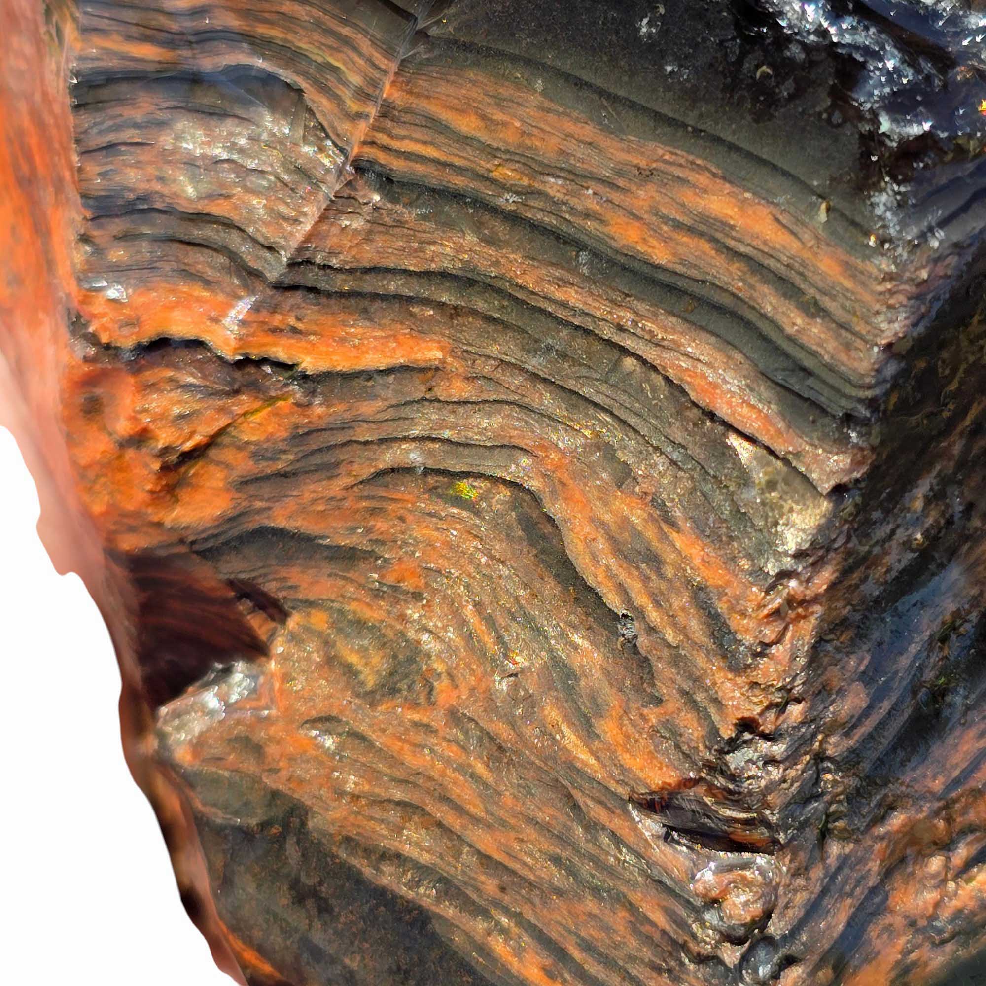 RARE Fire Glass Buttes Obsidian Rough Chunk Lapidary Stone Magnetite