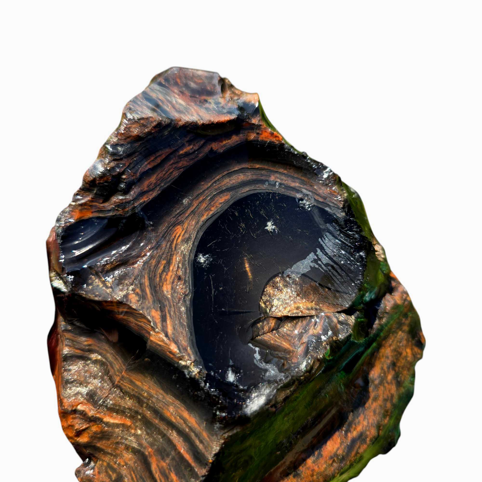 RARE Fire Glass Buttes Obsidian Rough Chunk Lapidary Stone Magnetite