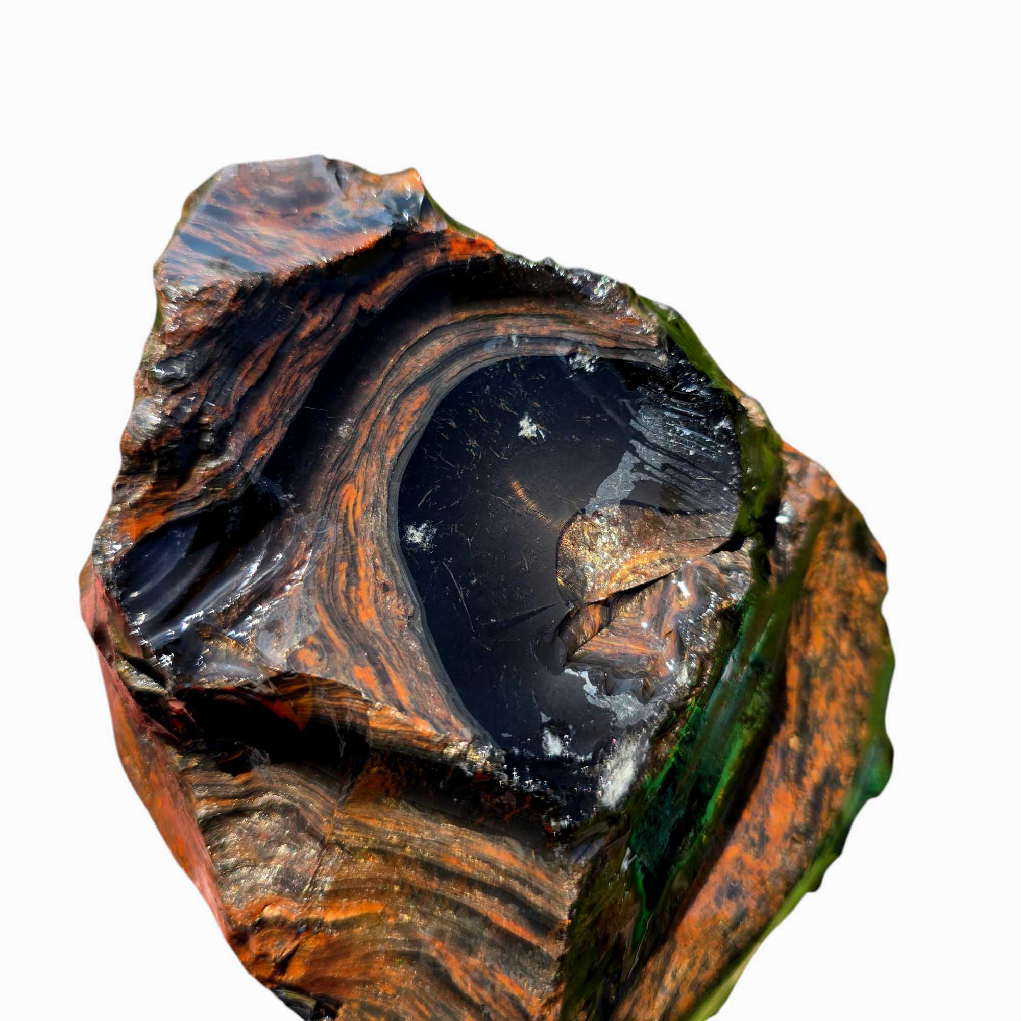 RARE Fire Glass Buttes Obsidian Rough Chunk Lapidary Stone Magnetite