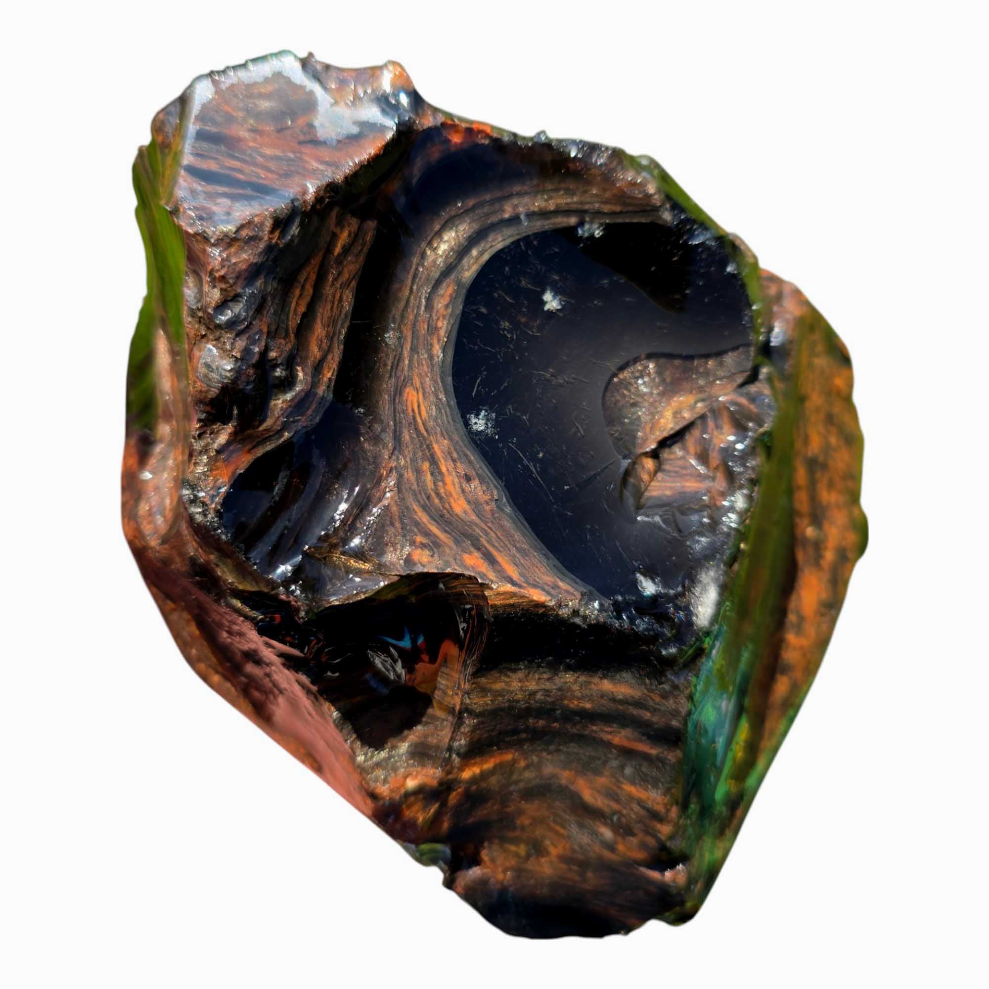 RARE Fire Glass Buttes Obsidian Rough Chunk Lapidary Stone Magnetite