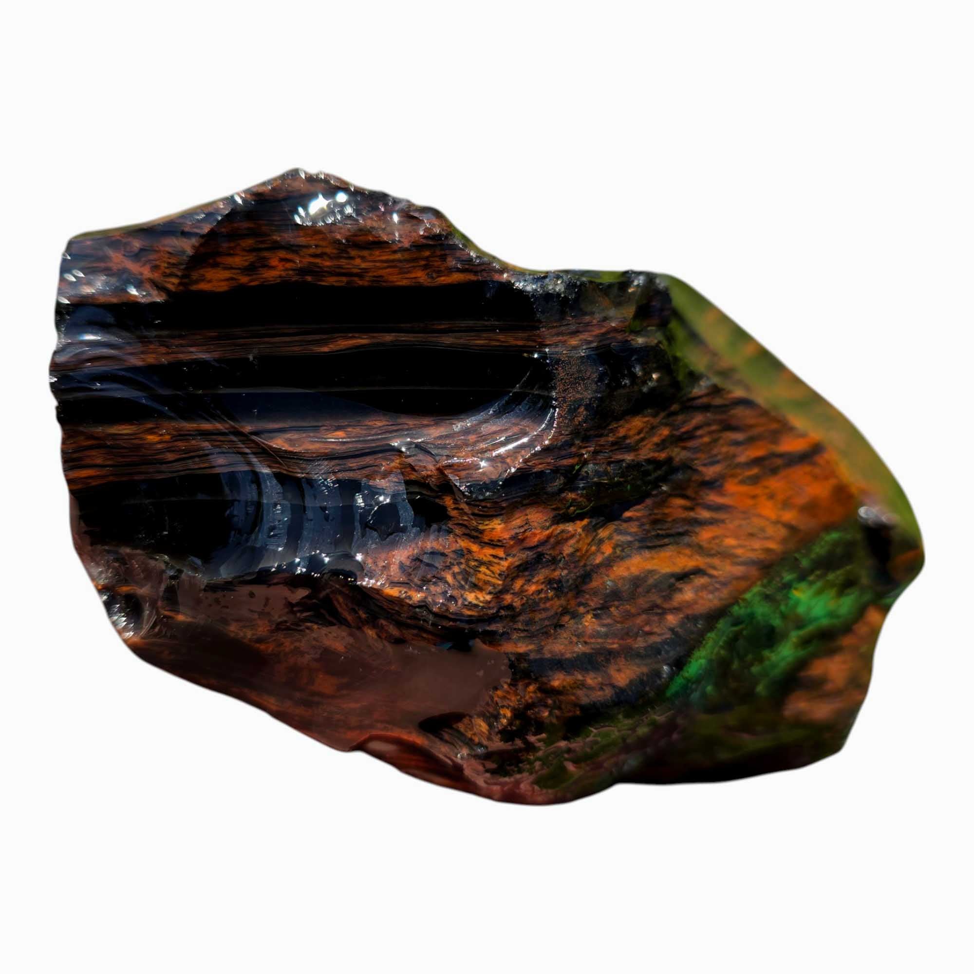 RARE Fire Glass Buttes Obsidian Rough Chunk Lapidary Stone Magnetite