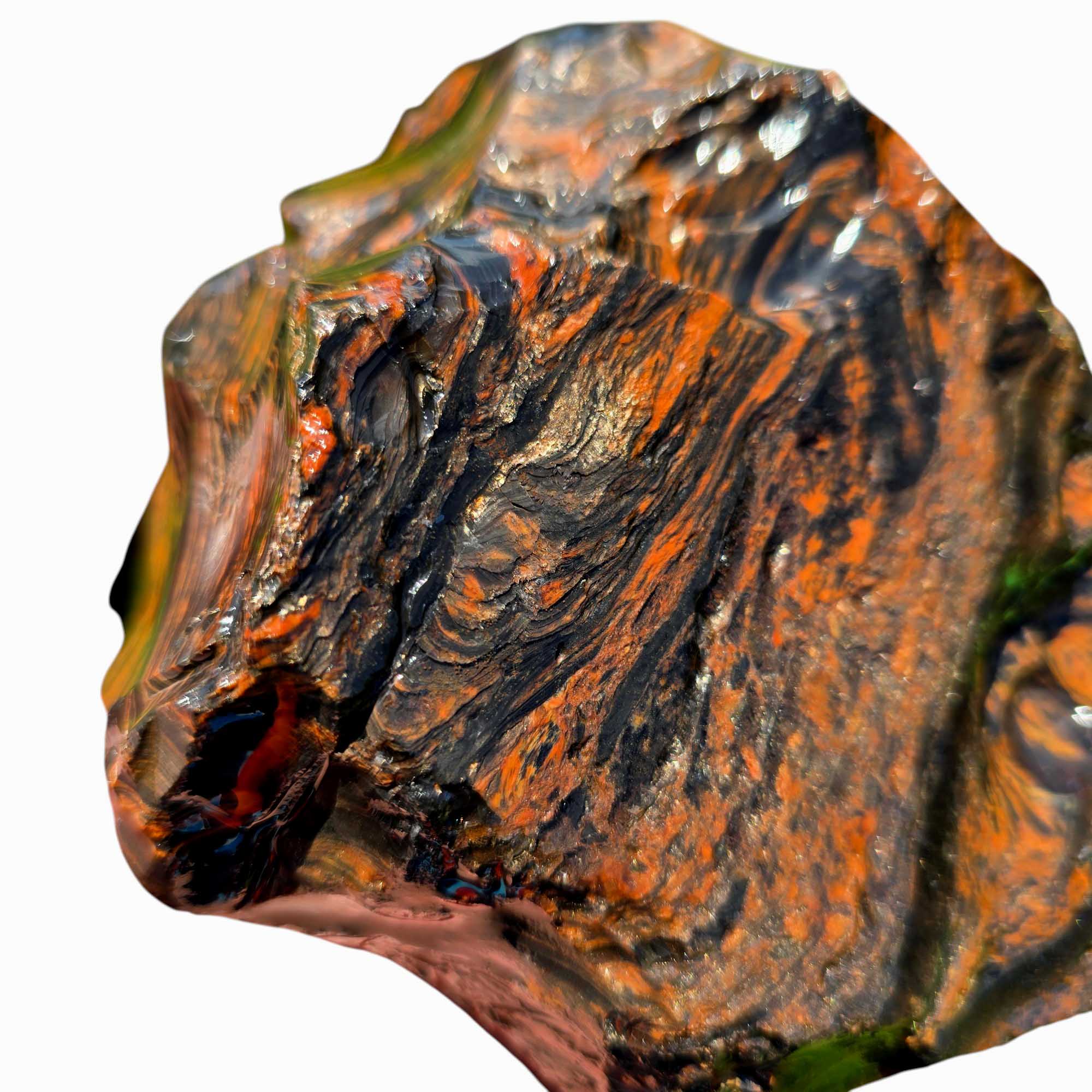 RARE Fire Glass Buttes Obsidian Rough Chunk Lapidary Stone Magnetite