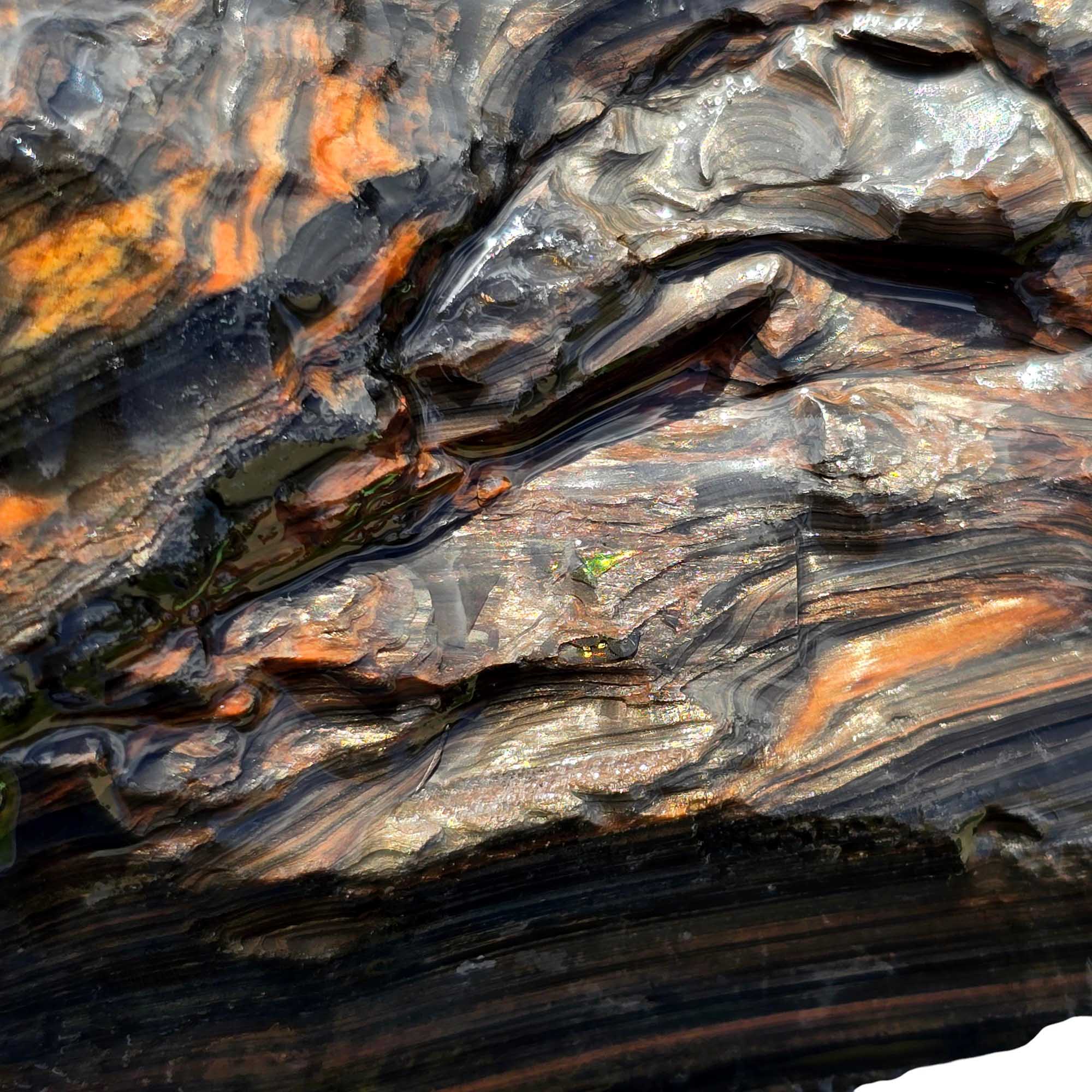 RARE Fire Glass Buttes Obsidian Rough Chunk Lapidary Stone Magnetite