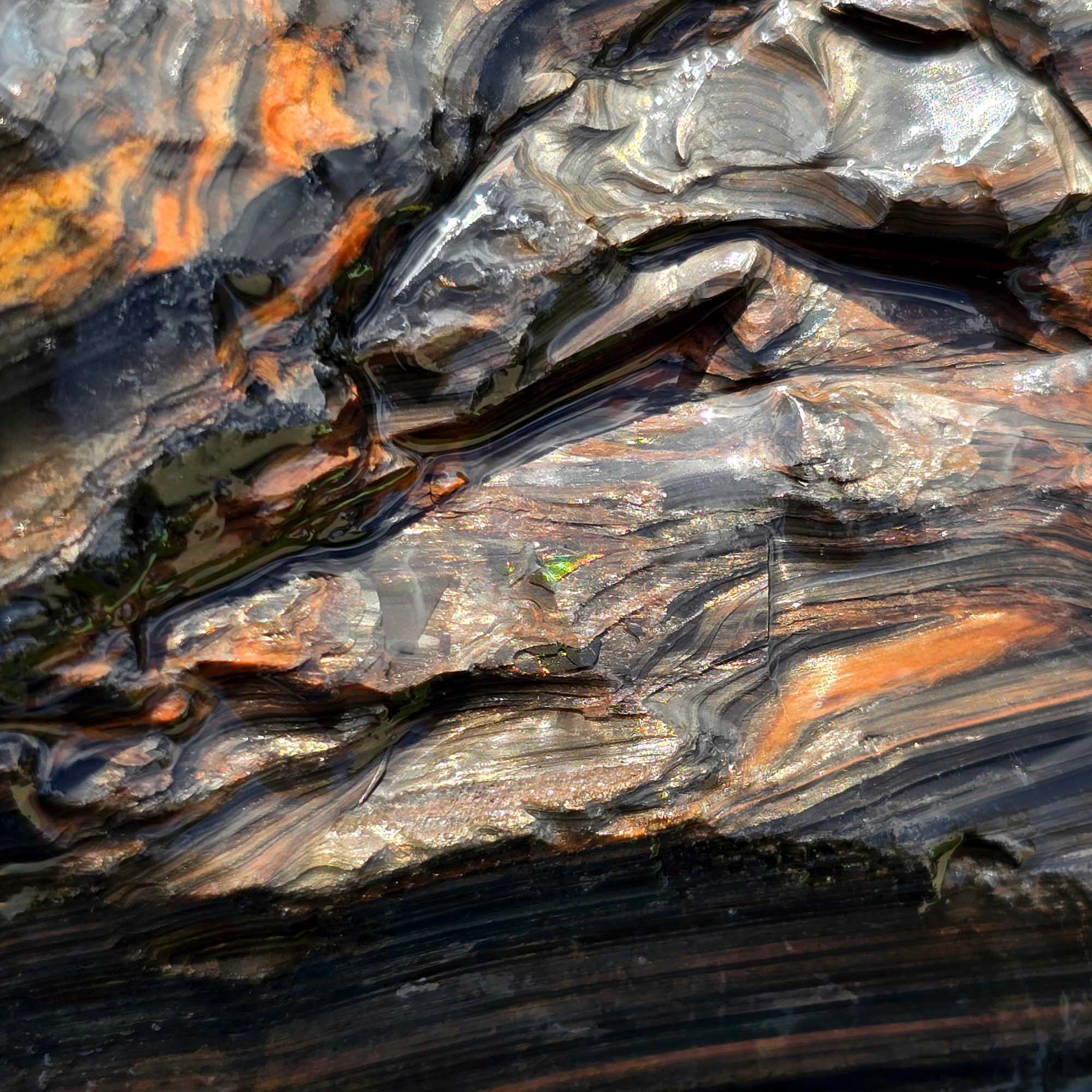 RARE Fire Glass Buttes Obsidian Rough Chunk Lapidary Stone Magnetite