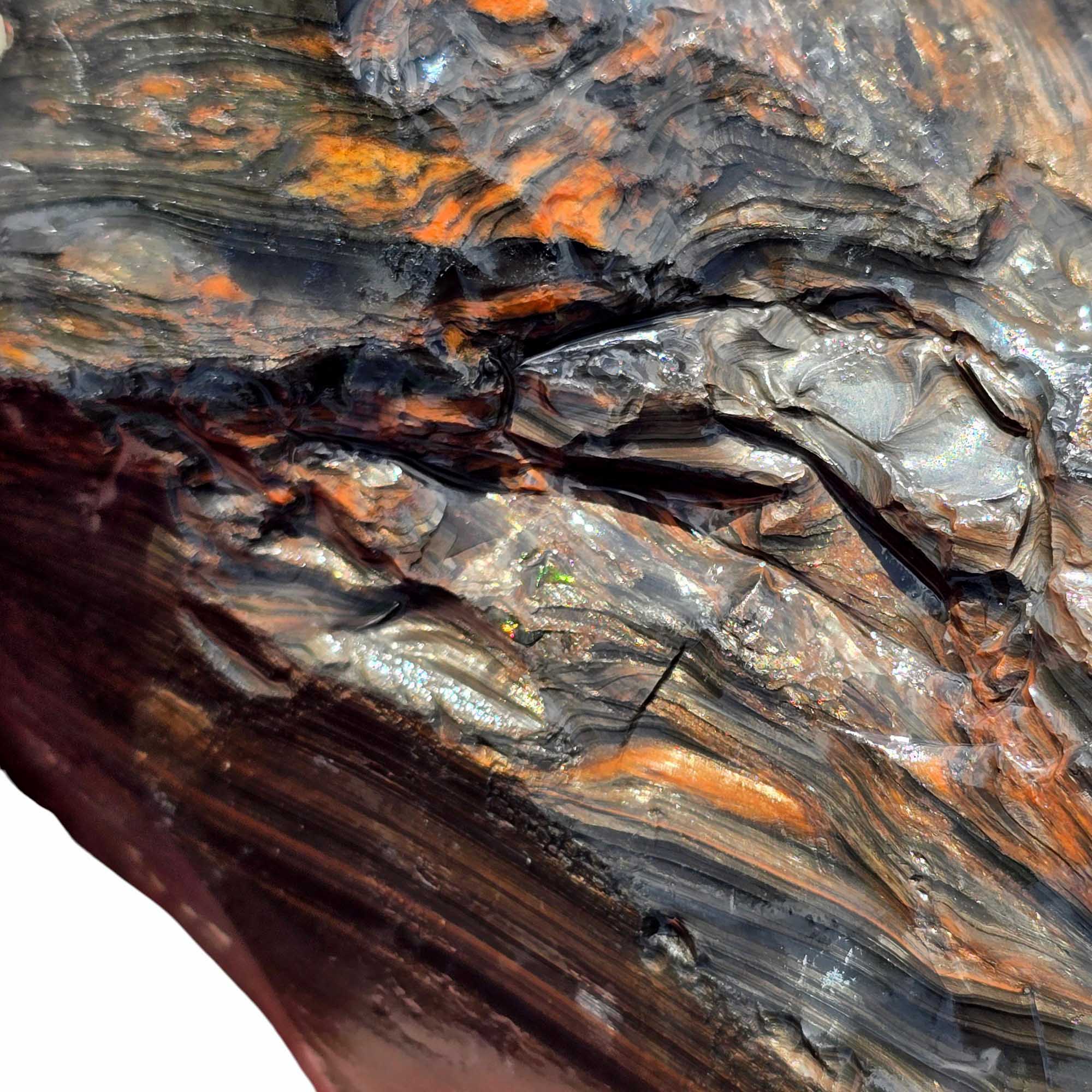 RARE Fire Glass Buttes Obsidian Rough Chunk Lapidary Stone Magnetite