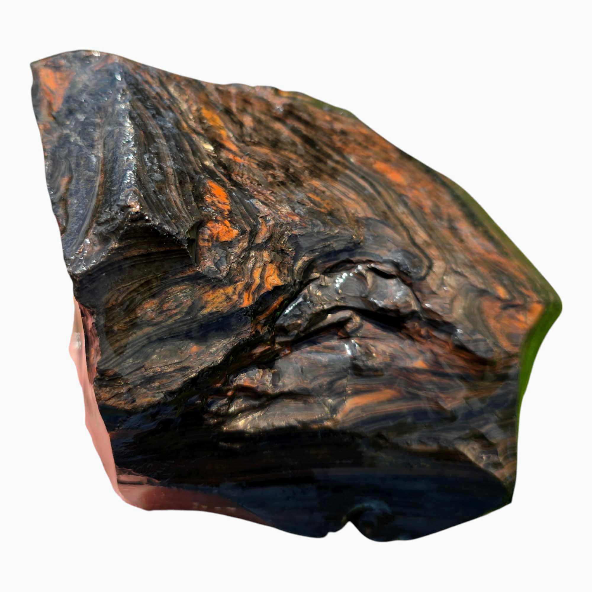 RARE Fire Glass Buttes Obsidian Rough Chunk Lapidary Stone Magnetite